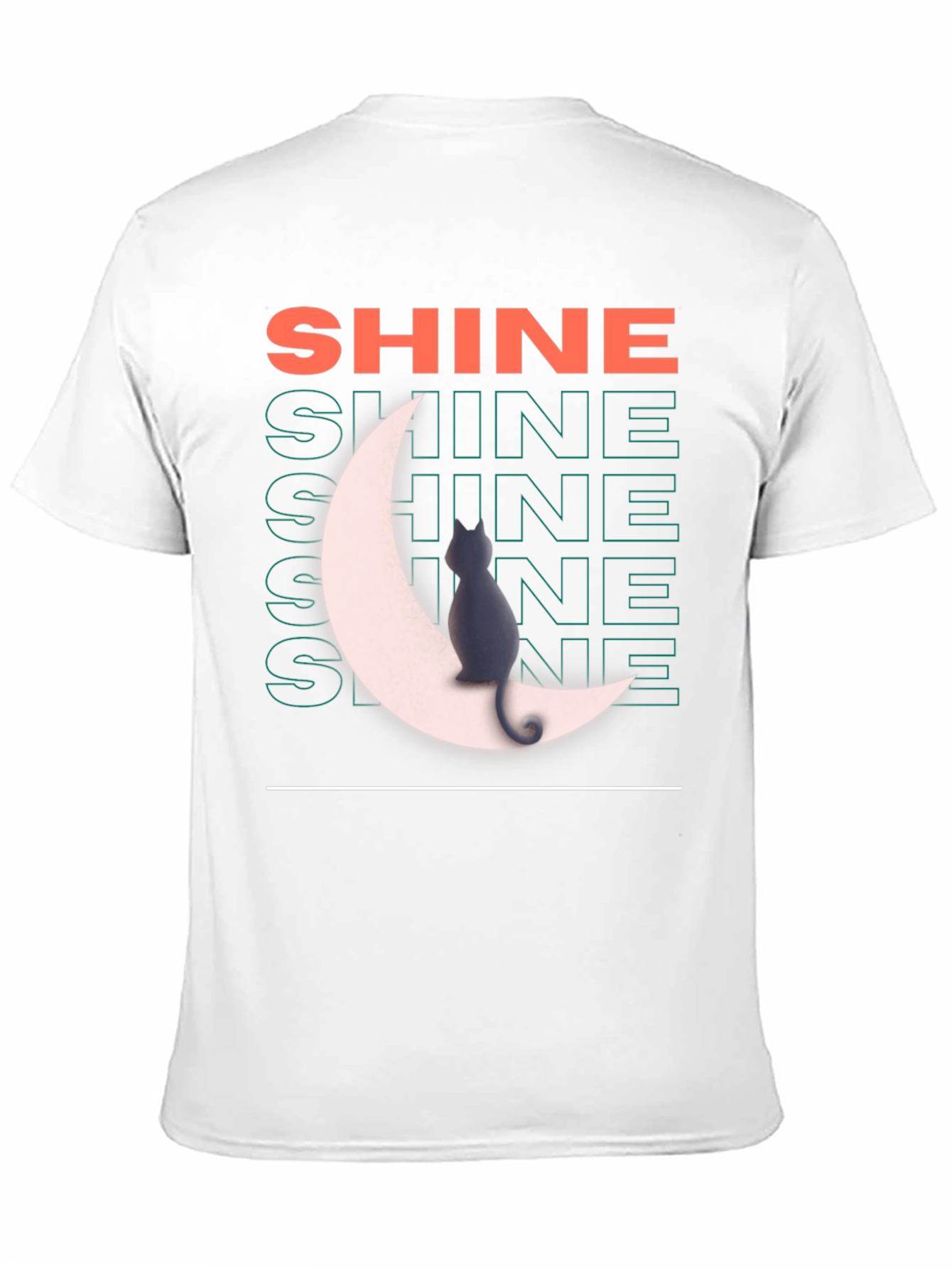 Shine Cat on Moon Graphic T-Shirt