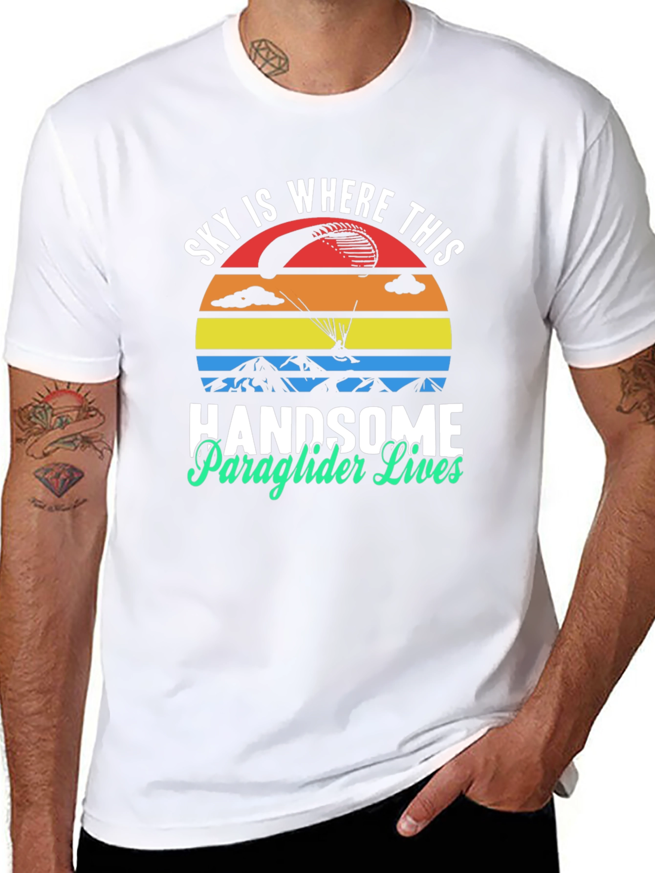 Handsome Paraglider Lives T-Shirt - Sky Adventure