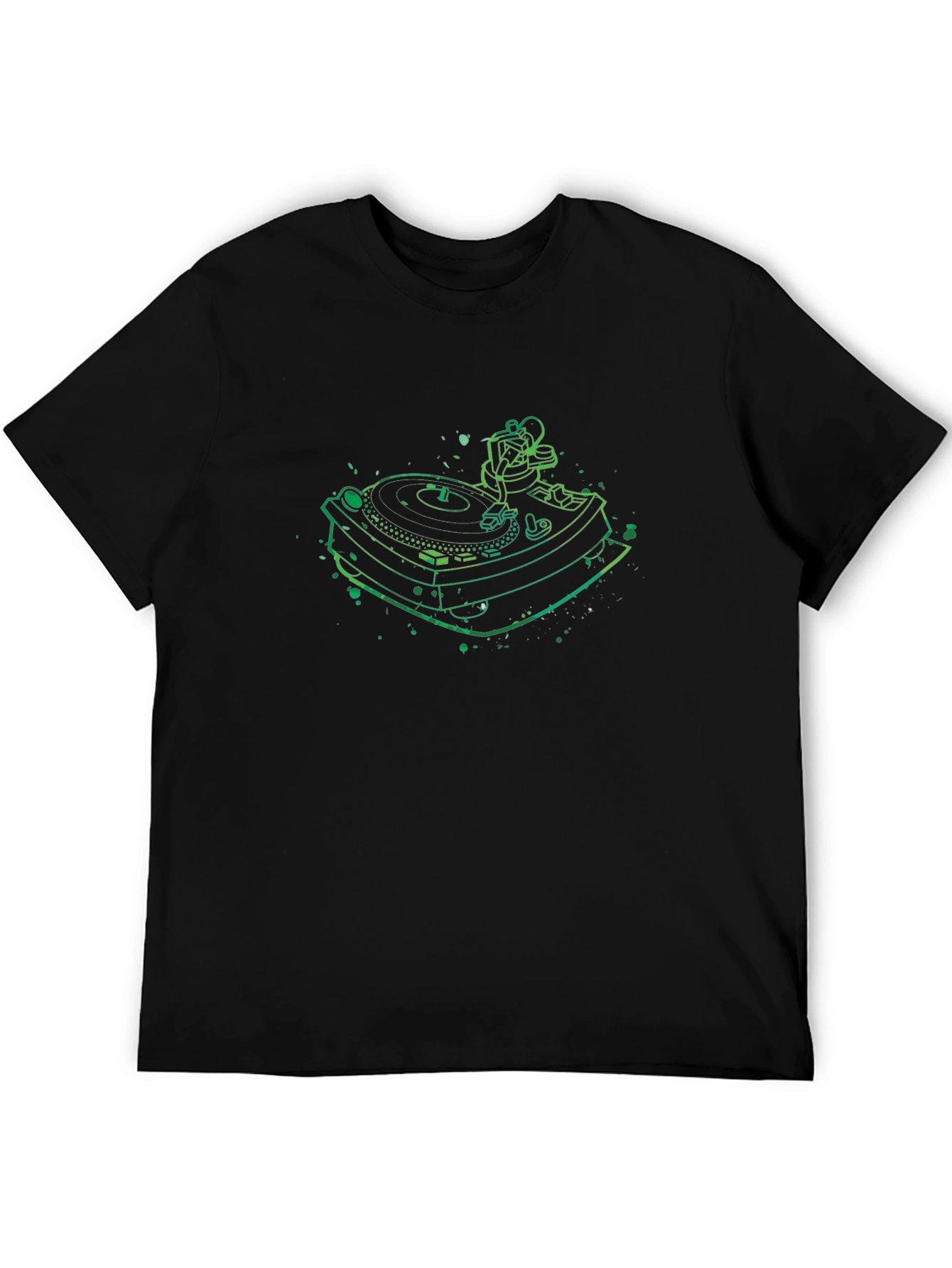 DJ Turntable Graphic Tee - Cool Black T-Shirt