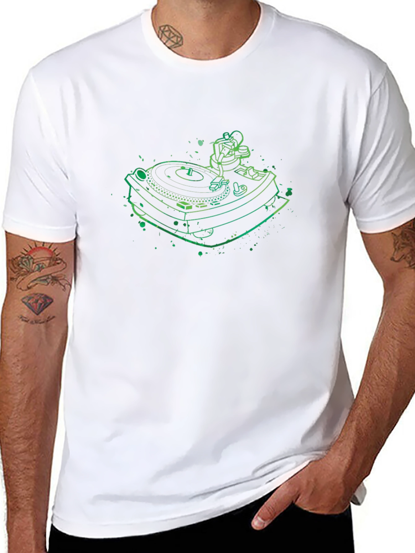DJ Turntable Graphic Tee - Cool Black T-Shirt
