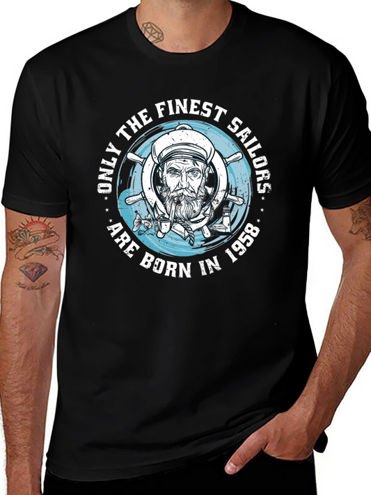 Finest Sailors Born in 1958 Black T-Shirt