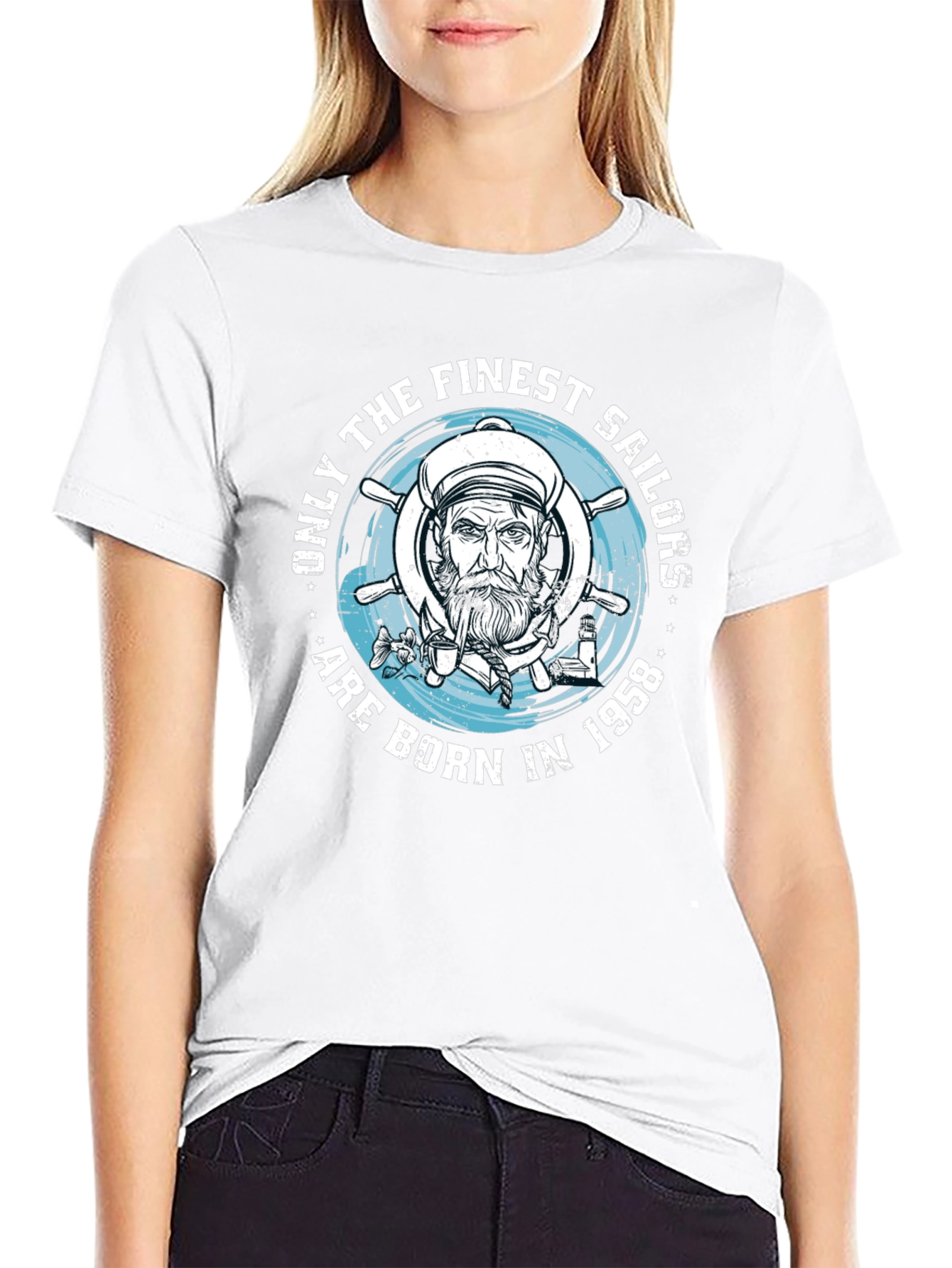 Finest Sailors Born in 1958 Black T-Shirt