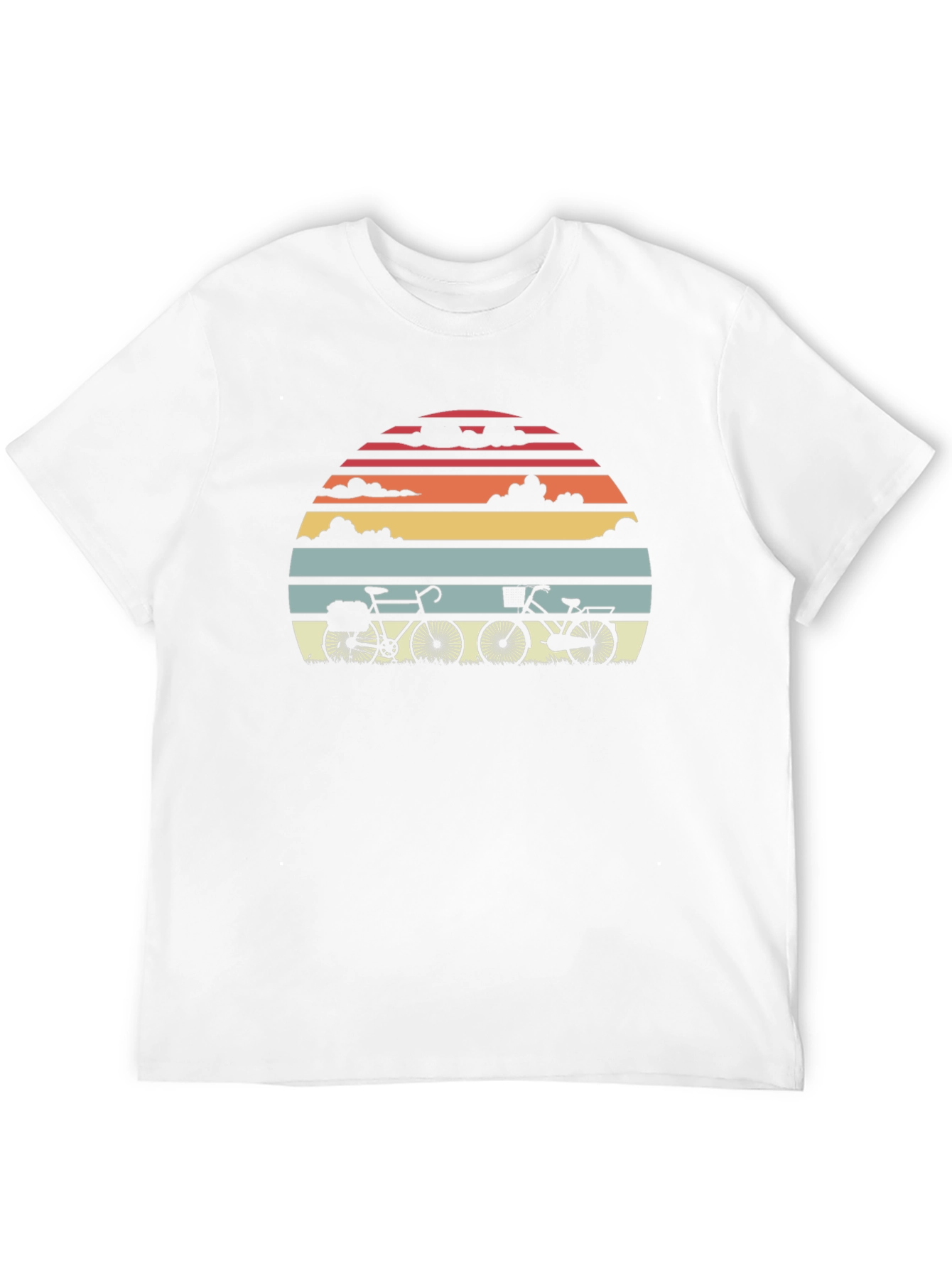 Retro Sunset Bicycle Graphic T-Shirt