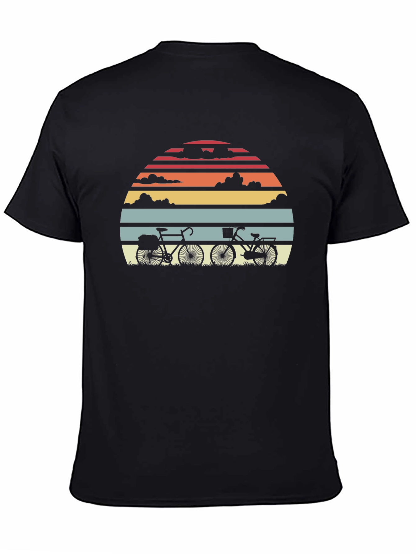Retro Sunset Bicycle Graphic T-Shirt