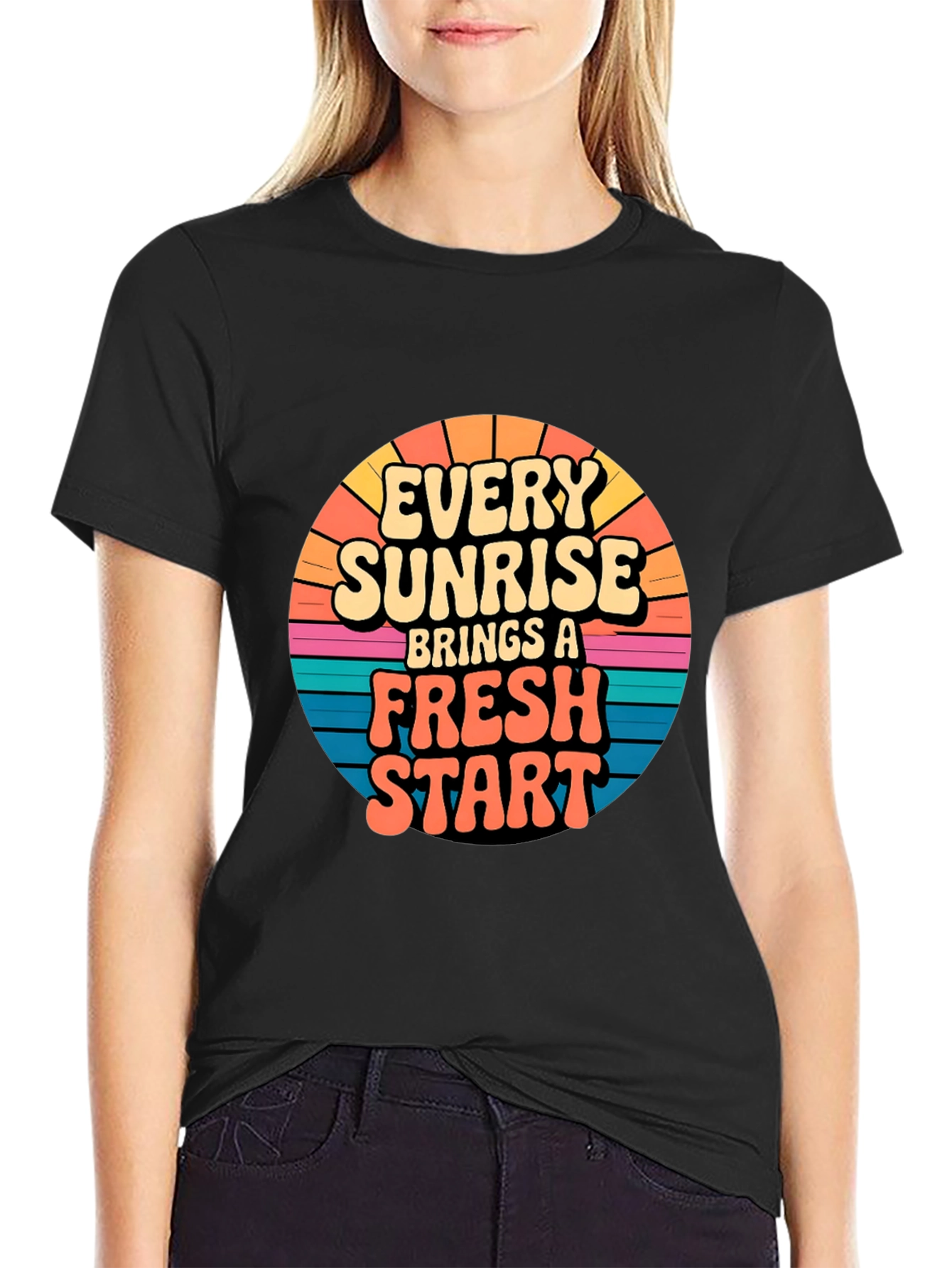 Sunrise Fresh Start Graphic Tee - Black