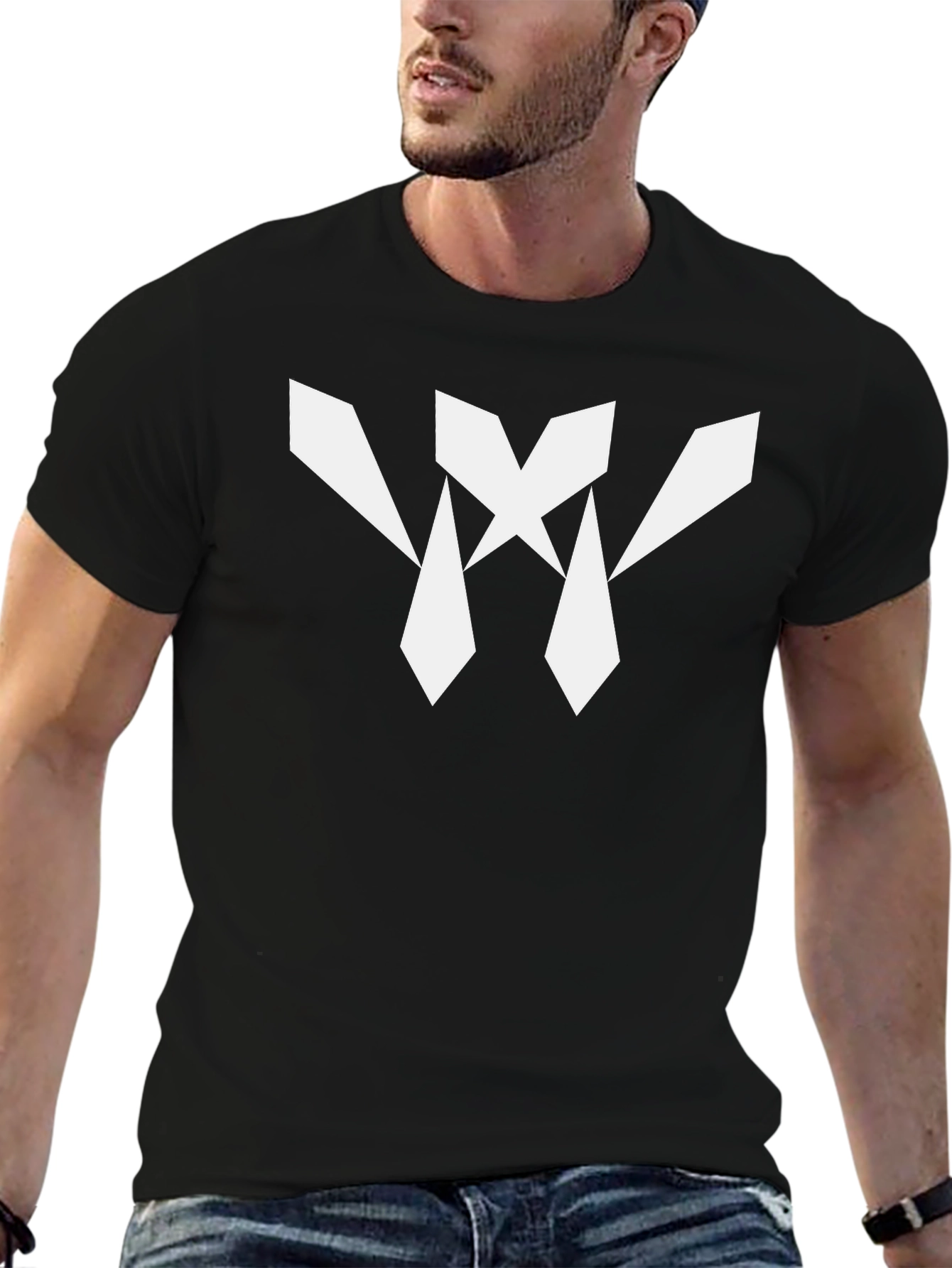 Geometric Graphic Tee - Modern Black T-Shirt