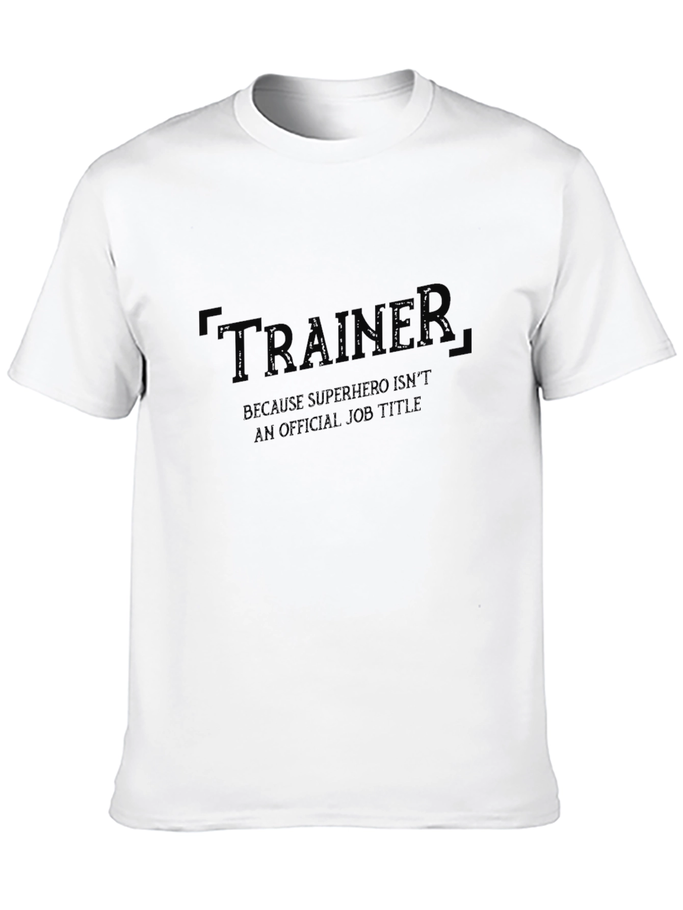 Trainer Superhero Job Title Black Graphic T-Shirt