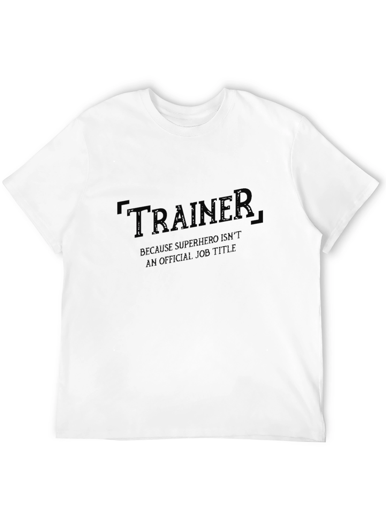 Trainer Superhero Job Title Black Graphic T-Shirt