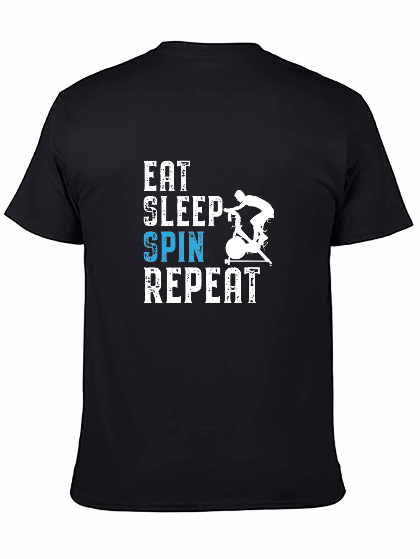 Eat Sleep Spin Repeat Black T-Shirt