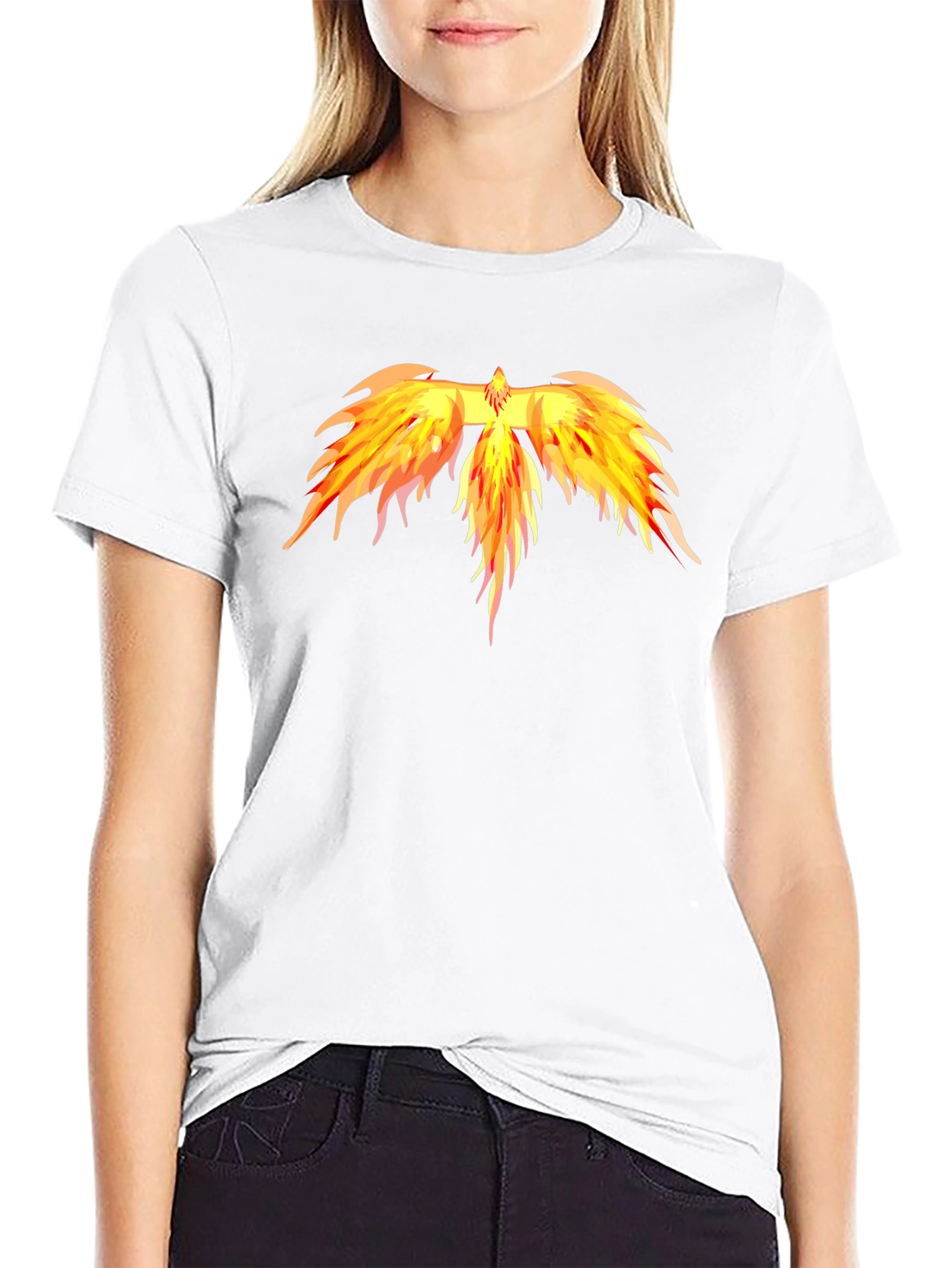 Fiery Phoenix Graphic Tee - Black