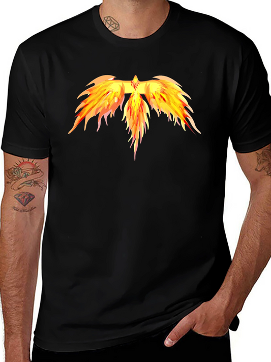 Fiery Phoenix Graphic Tee - Black