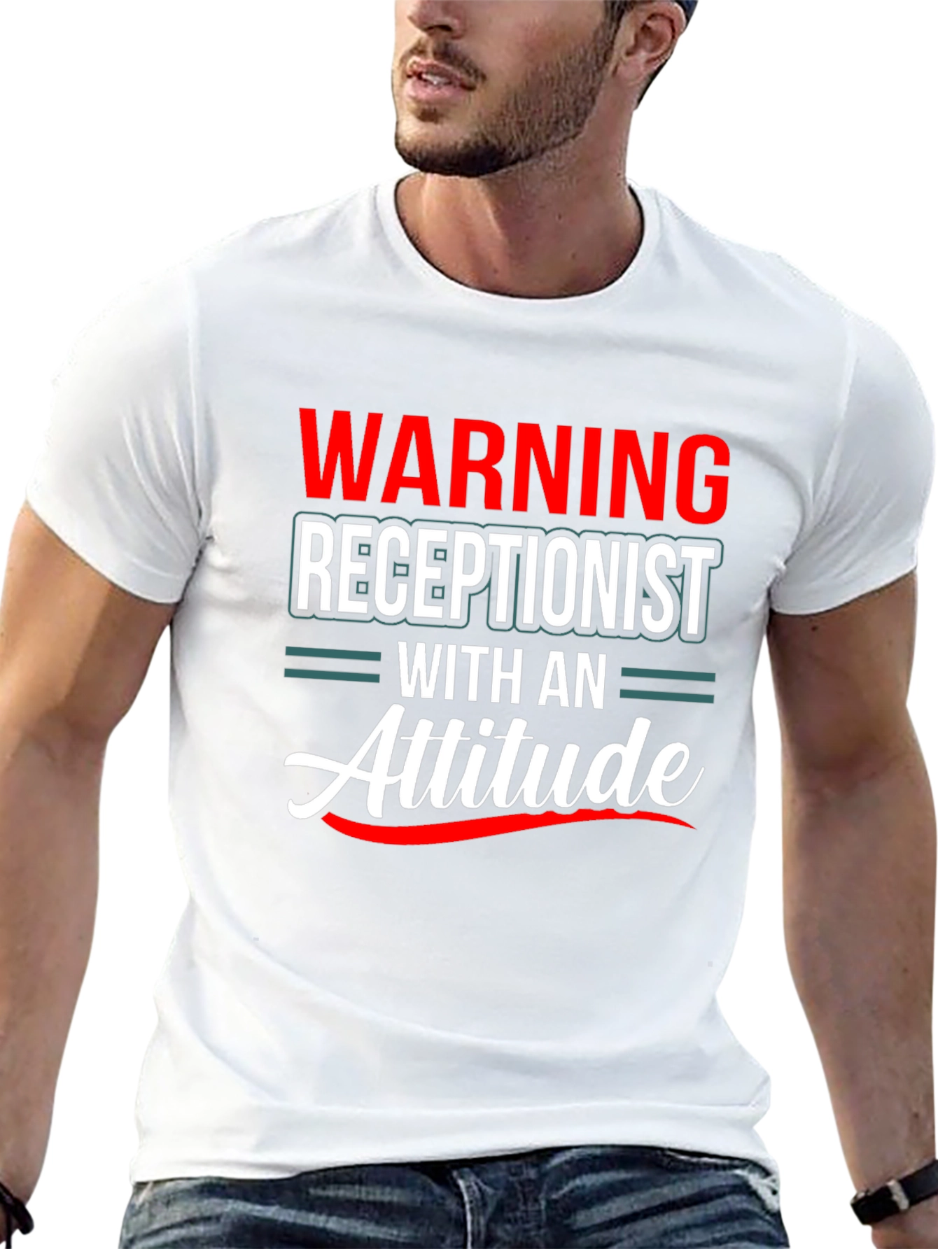 Warning Receptionist Attitude T-Shirt Funny
