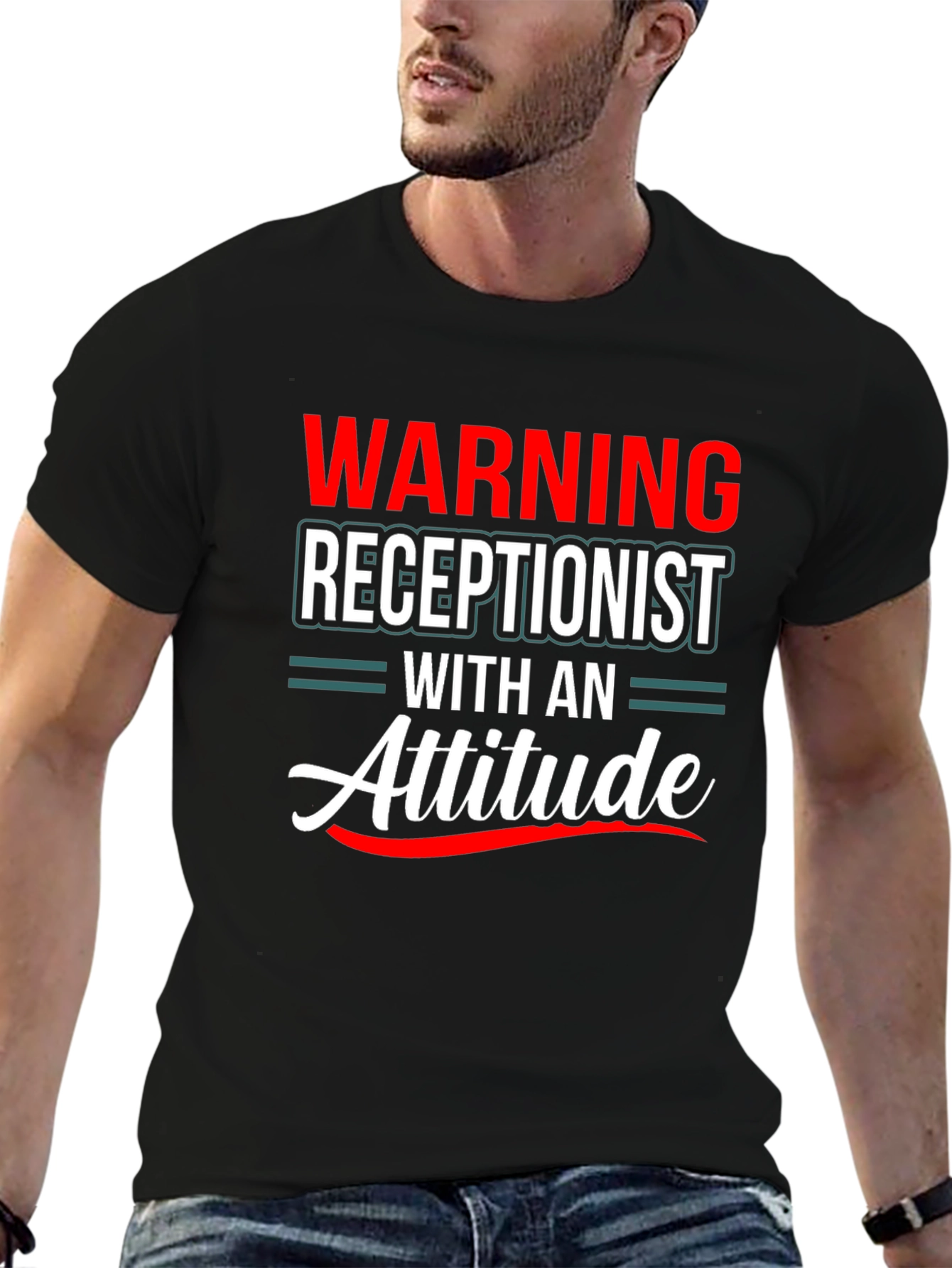 Warning Receptionist Attitude T-Shirt Funny