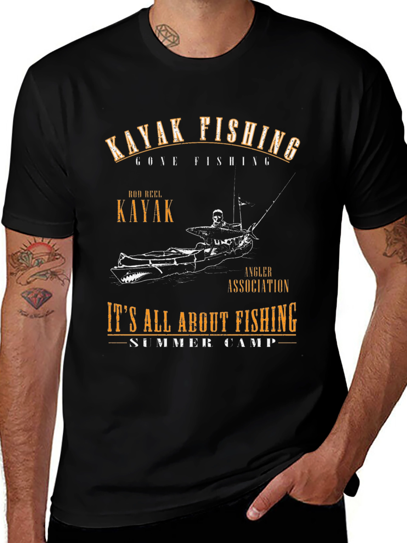 Kayak Fishing T-Shirt - Angler Association Summer Camp Tee