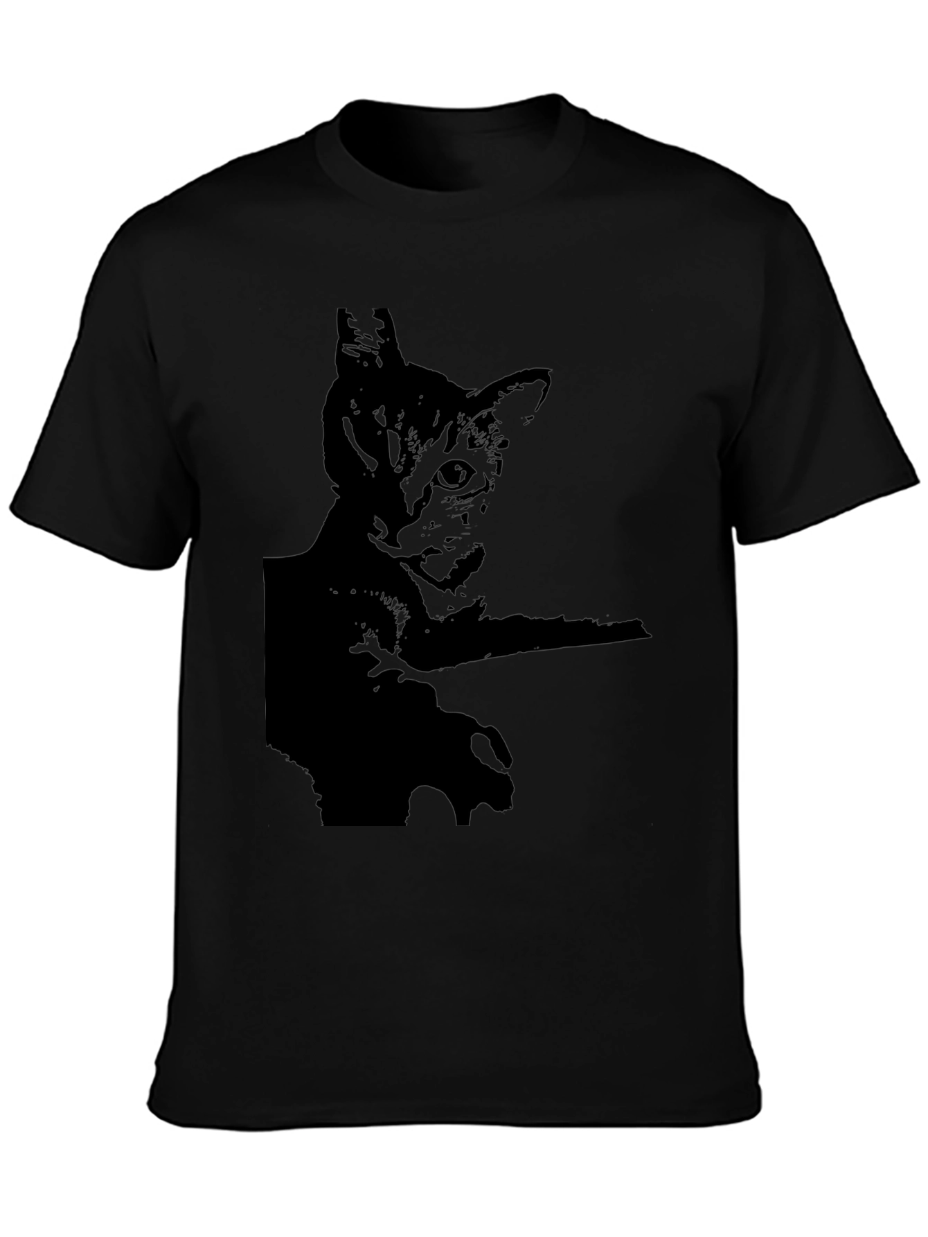 Black Cat Silhouette Tee - Mens