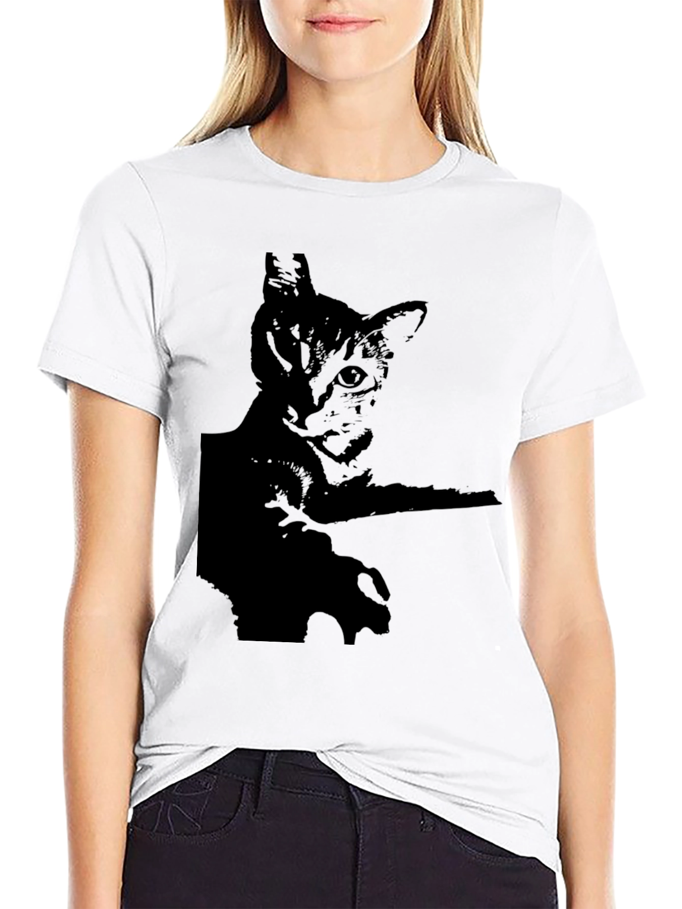 Black Cat Silhouette Tee - Mens