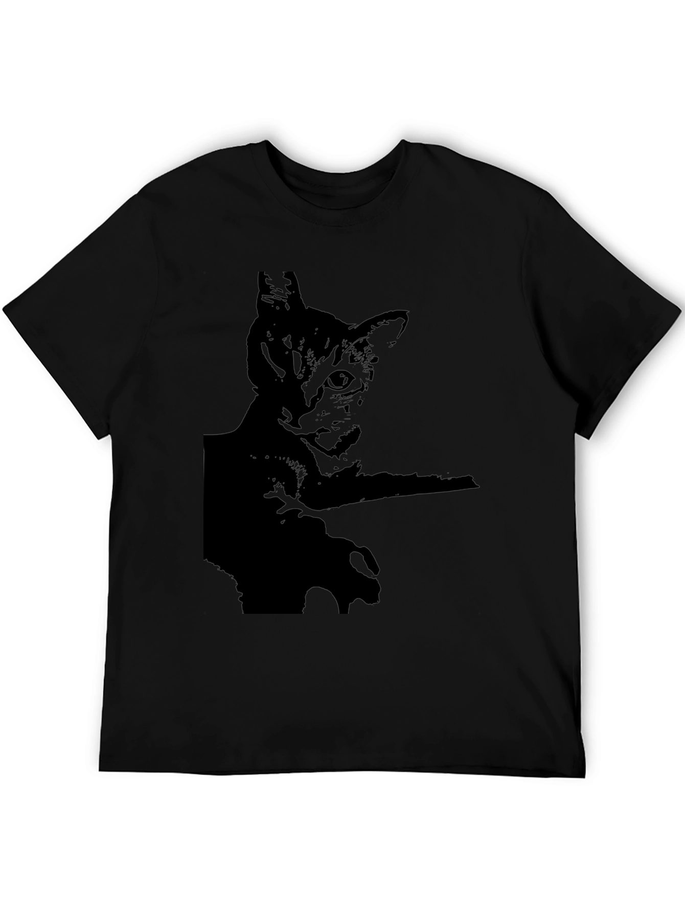 Black Cat Silhouette Tee - Mens