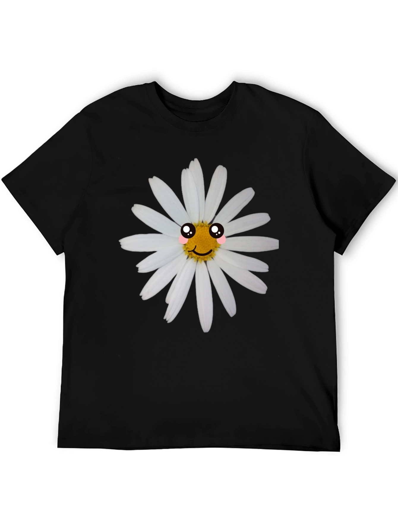 Black T-Shirt with Cute Daisy Graphic