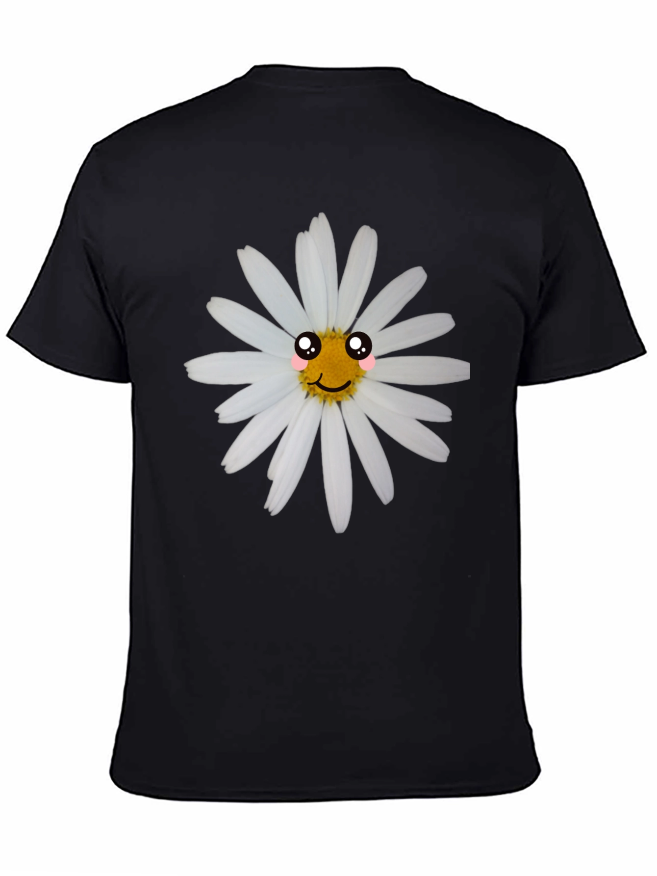 Black T-Shirt with Cute Daisy Graphic