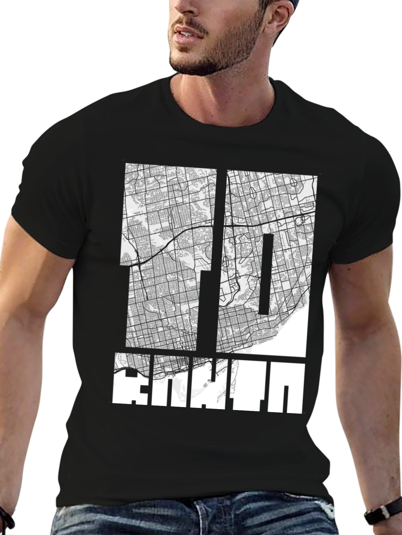 Toronto Map Graphic T-Shirt - Black