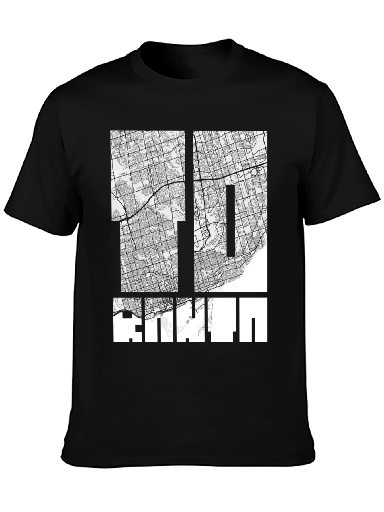 Toronto Map Graphic T-Shirt - Black