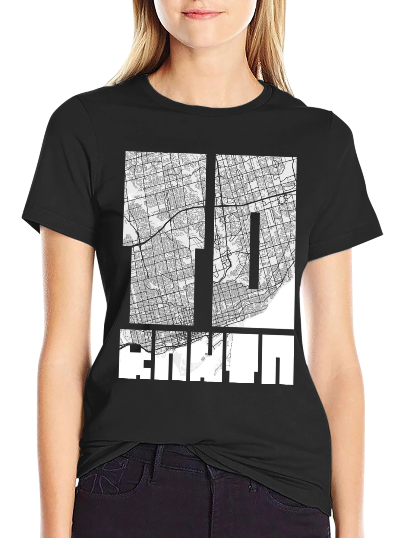 Toronto Map Graphic T-Shirt - Black