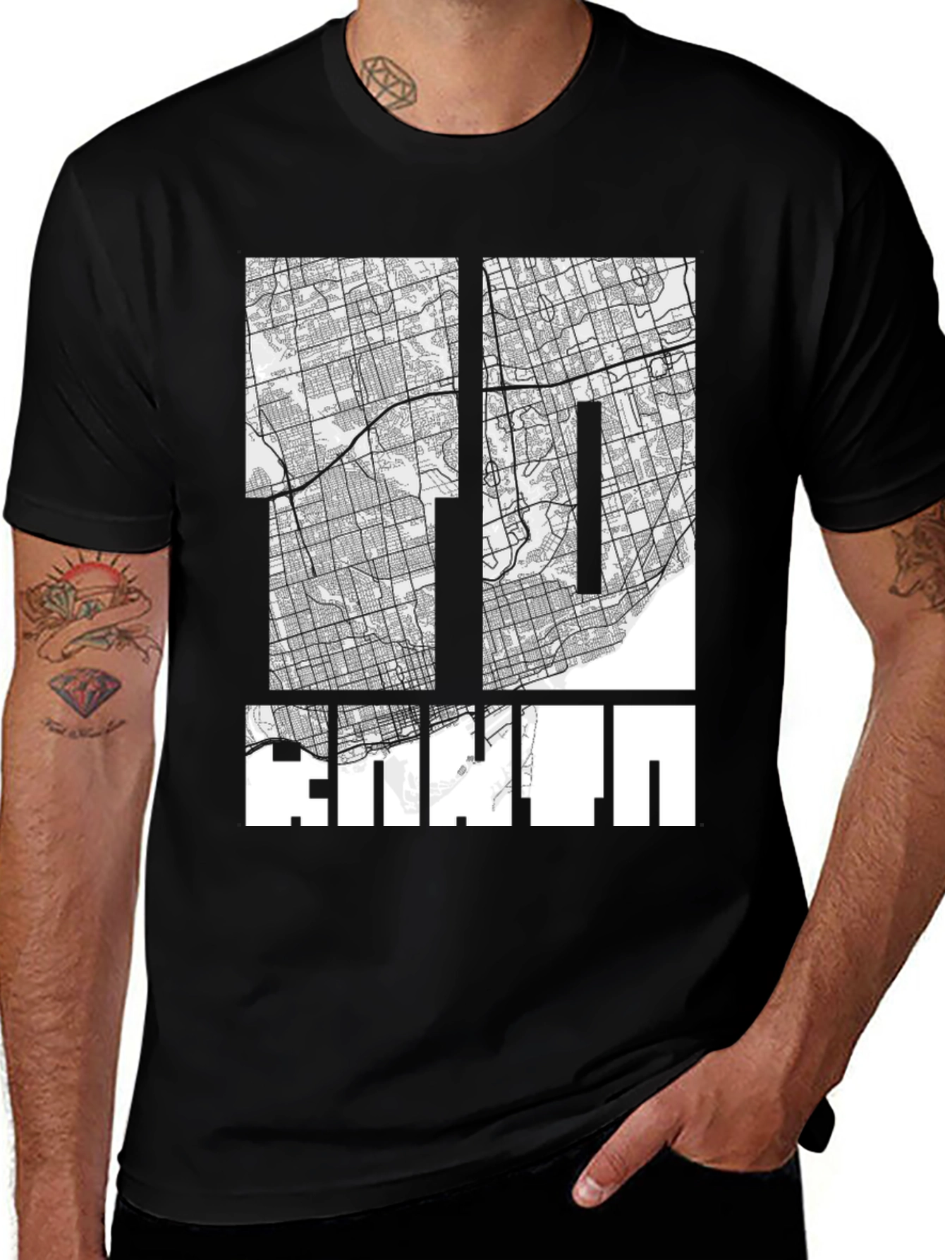 Toronto Map Graphic T-Shirt - Black