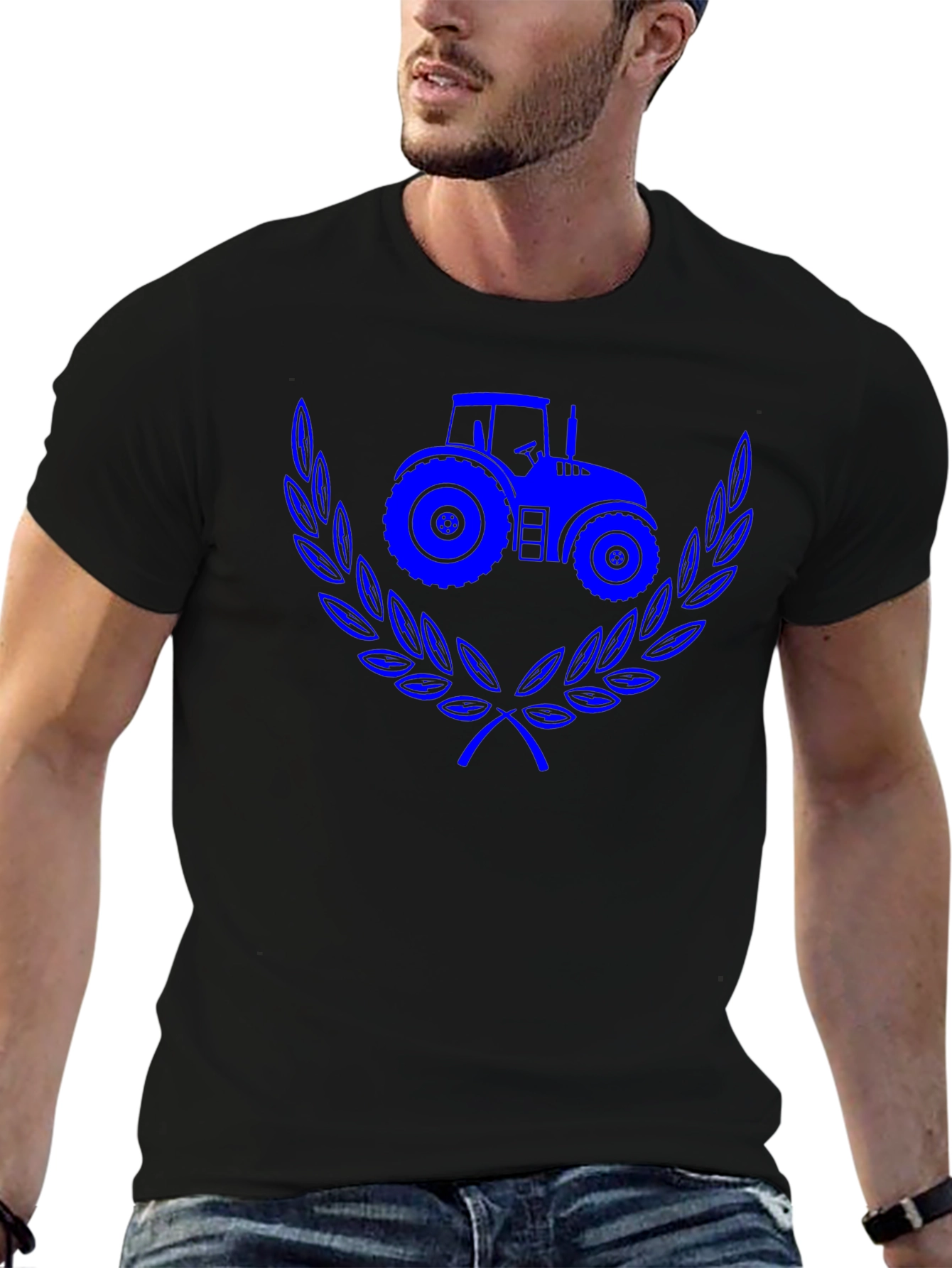 Tractor Graphic T-Shirt - Black Cotton Tee