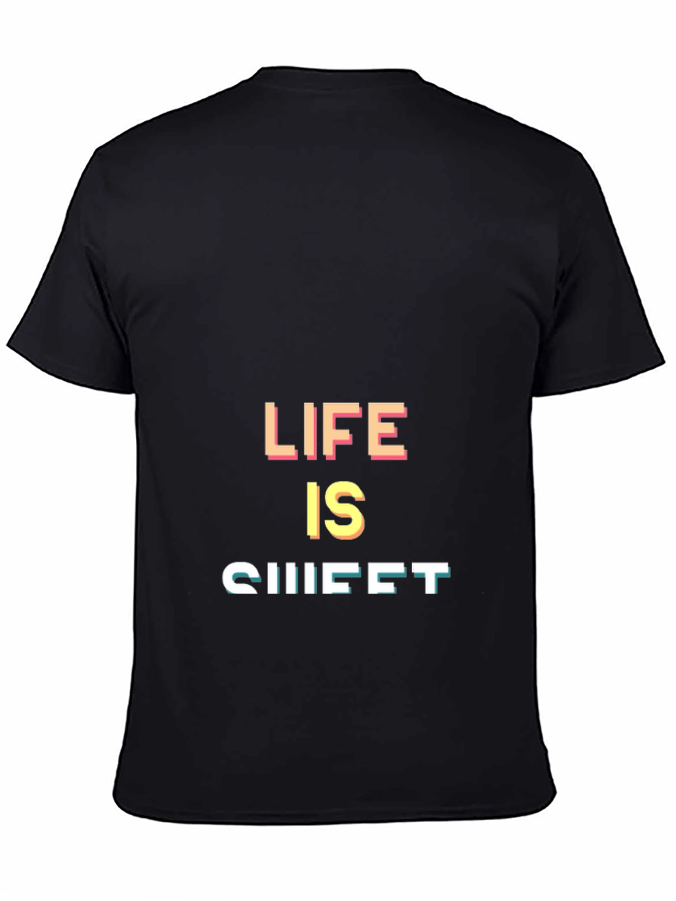 Life is Sweet Black Graphic Tee