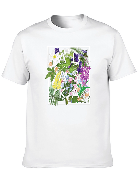 Floral Alaska Graphic Tee - Unisex Soft Cotton Shirt