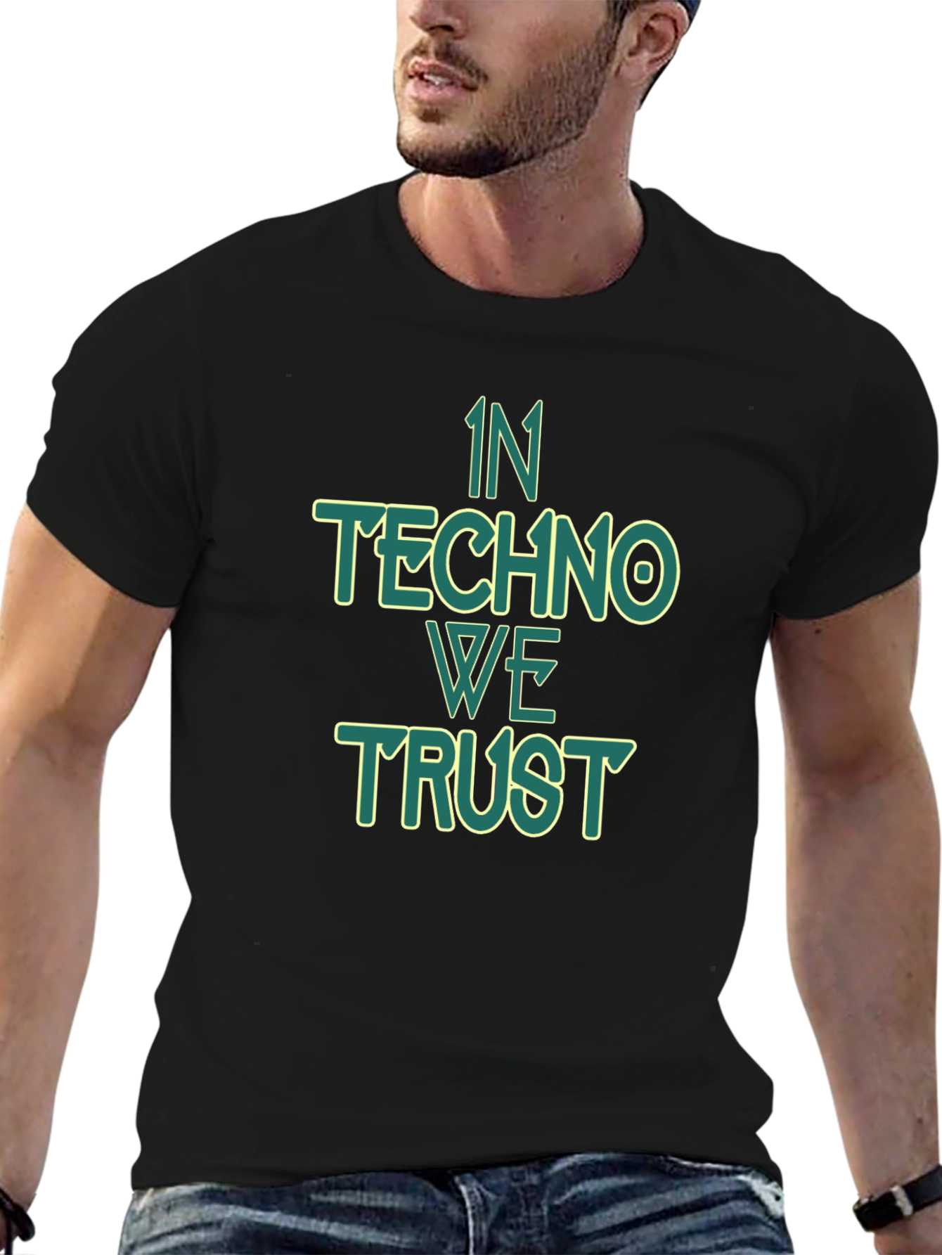In Techno We Trust Graphic Tee - Black