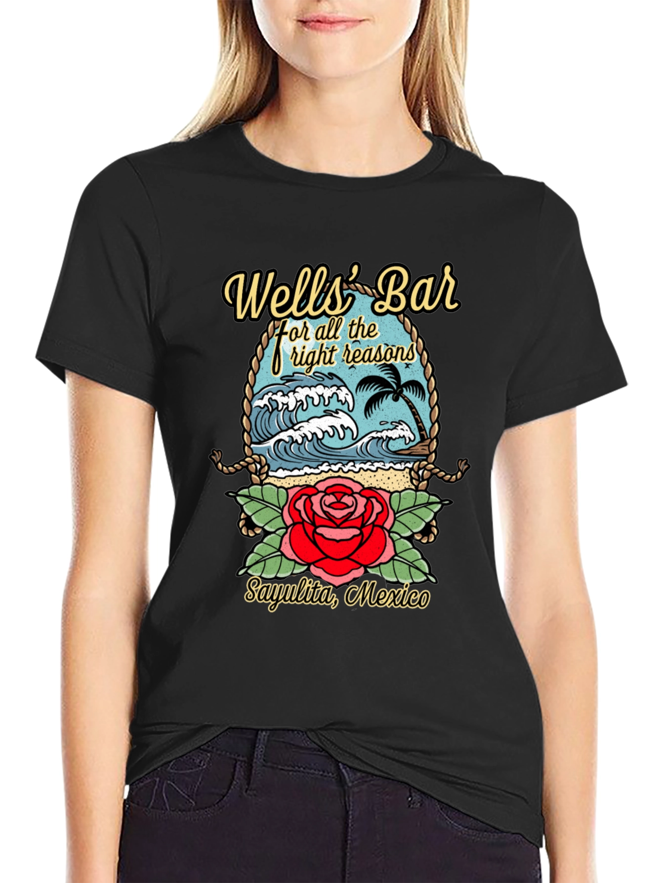 Wells Bar Graphic Tee - Sayulita Mexico