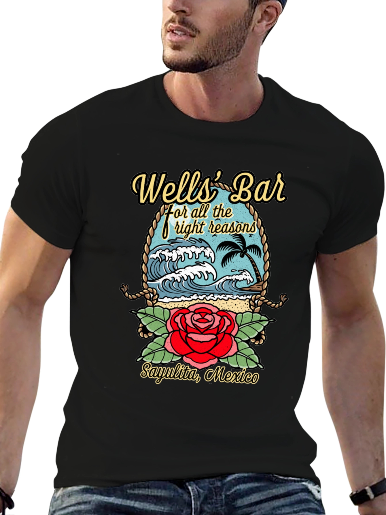 Wells Bar Graphic Tee - Sayulita Mexico