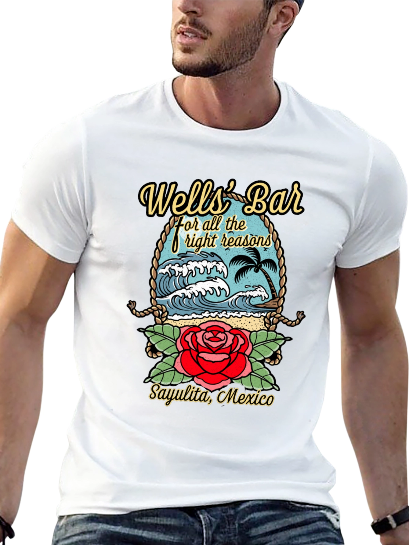 Wells Bar Graphic Tee - Sayulita Mexico