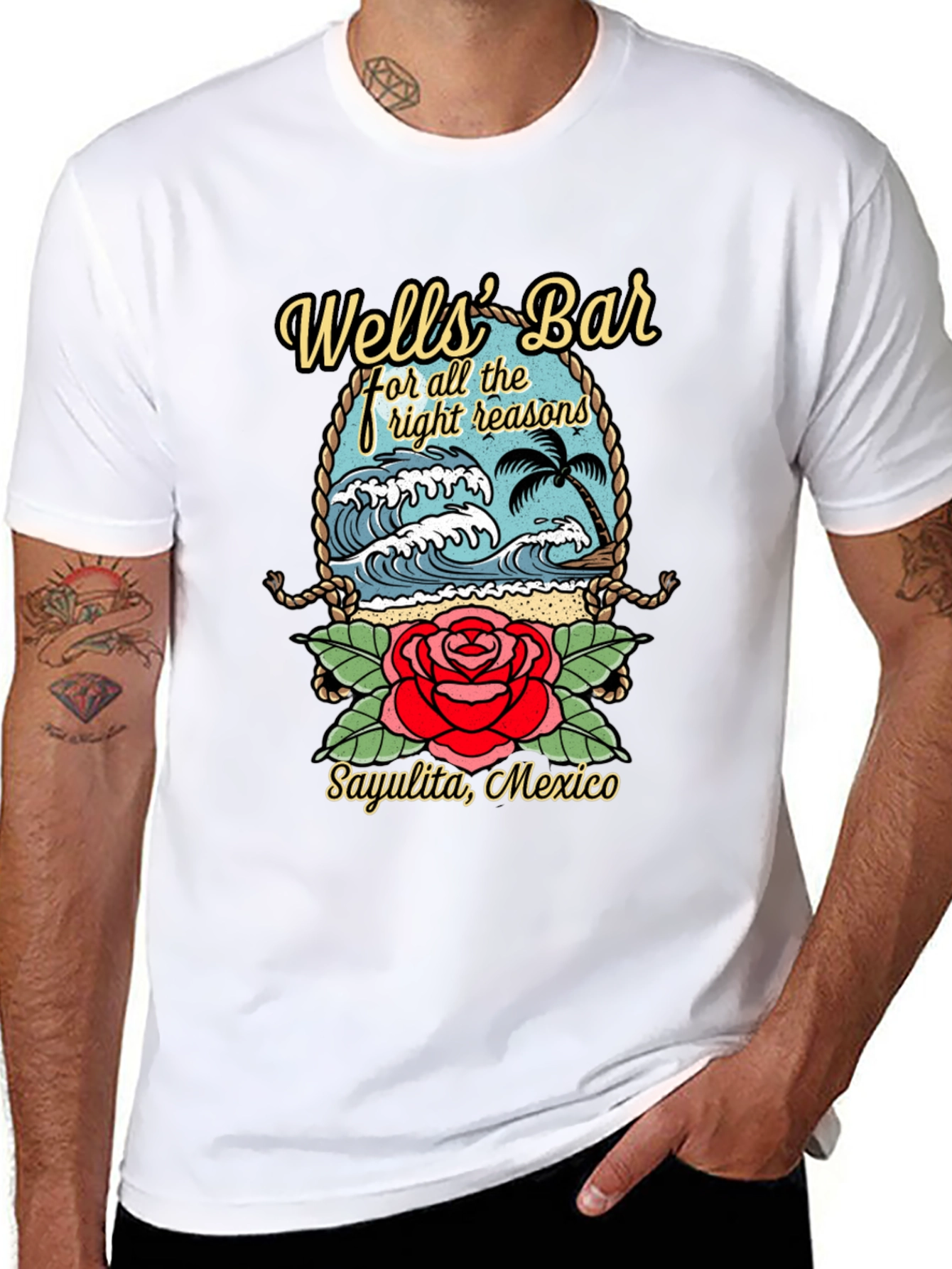 Wells Bar Graphic Tee - Sayulita Mexico