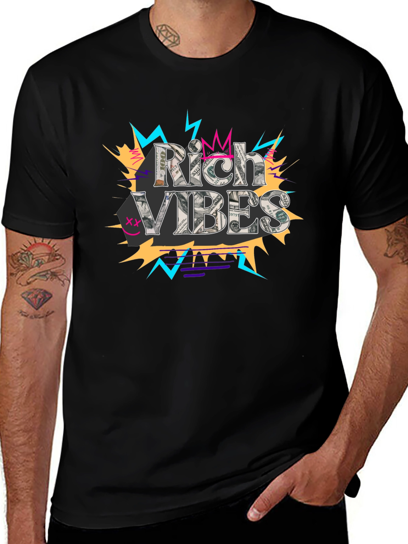 Rich Vibes Graphic Tee - Stylish Streetwear