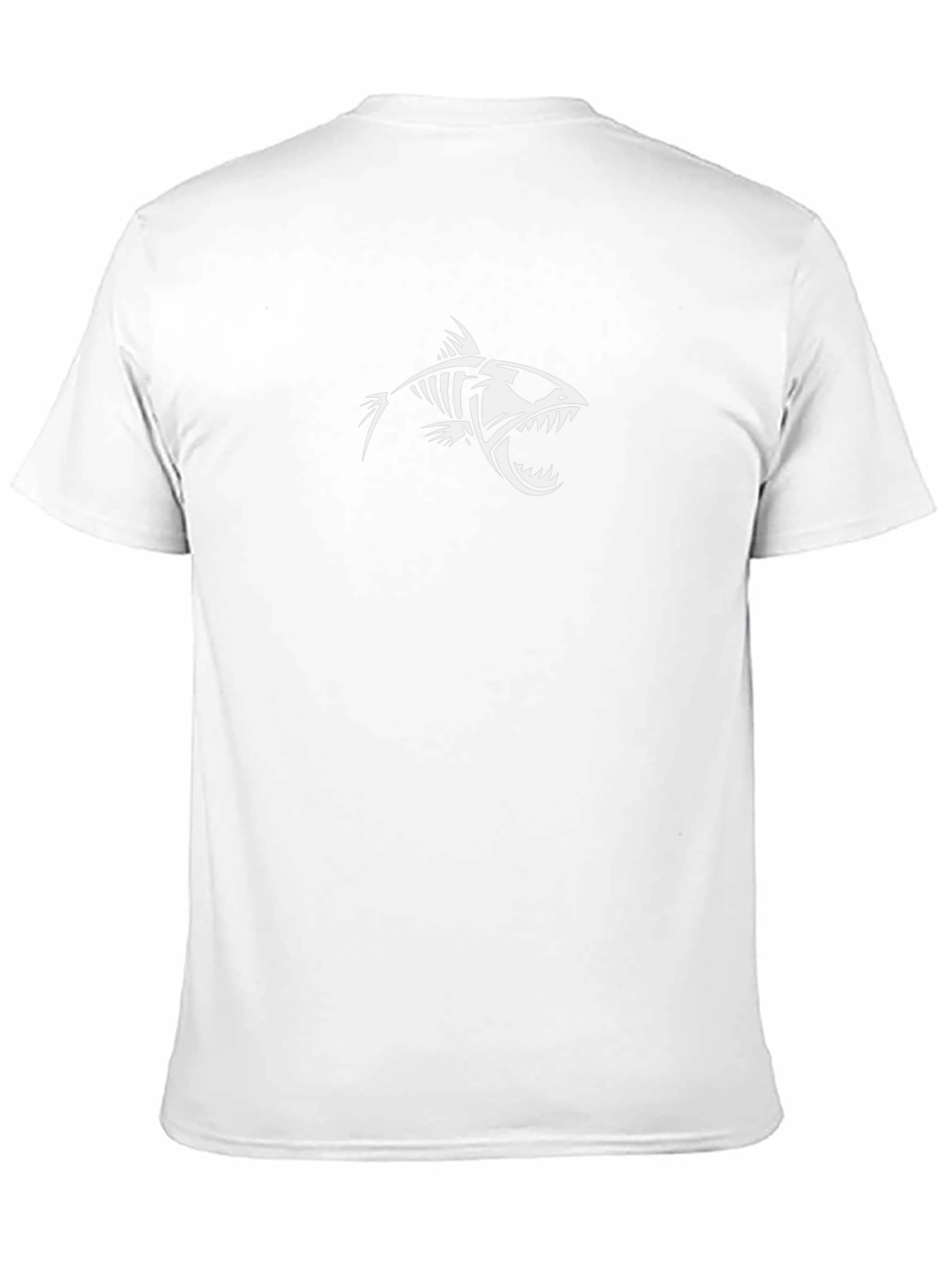 Mens Black Graphic Tee - Fish Skeleton Design