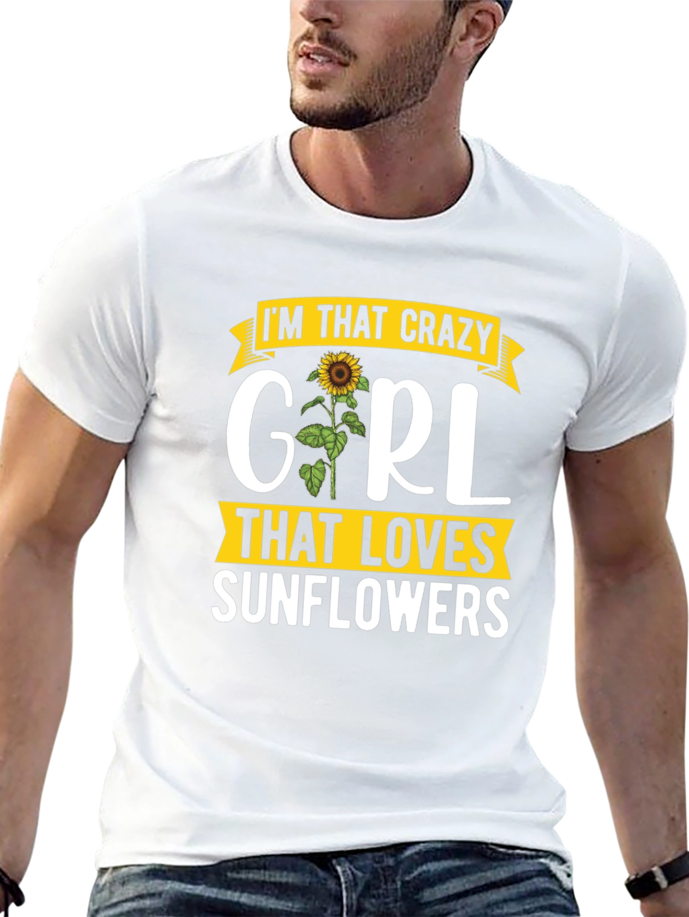 Crazy Girl Sunflower Graphic Tee