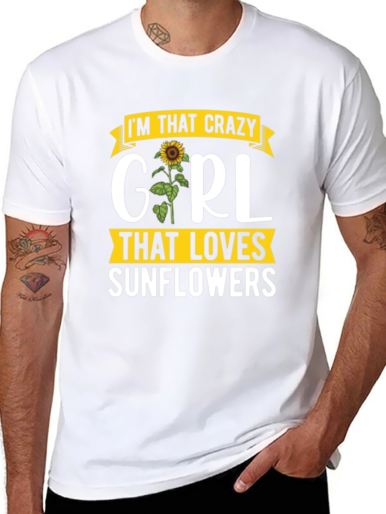Crazy Girl Sunflower Graphic Tee
