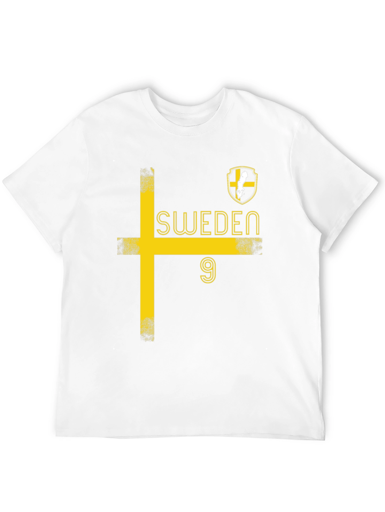 Sweden Soccer T-Shirt - Black with Yellow Design