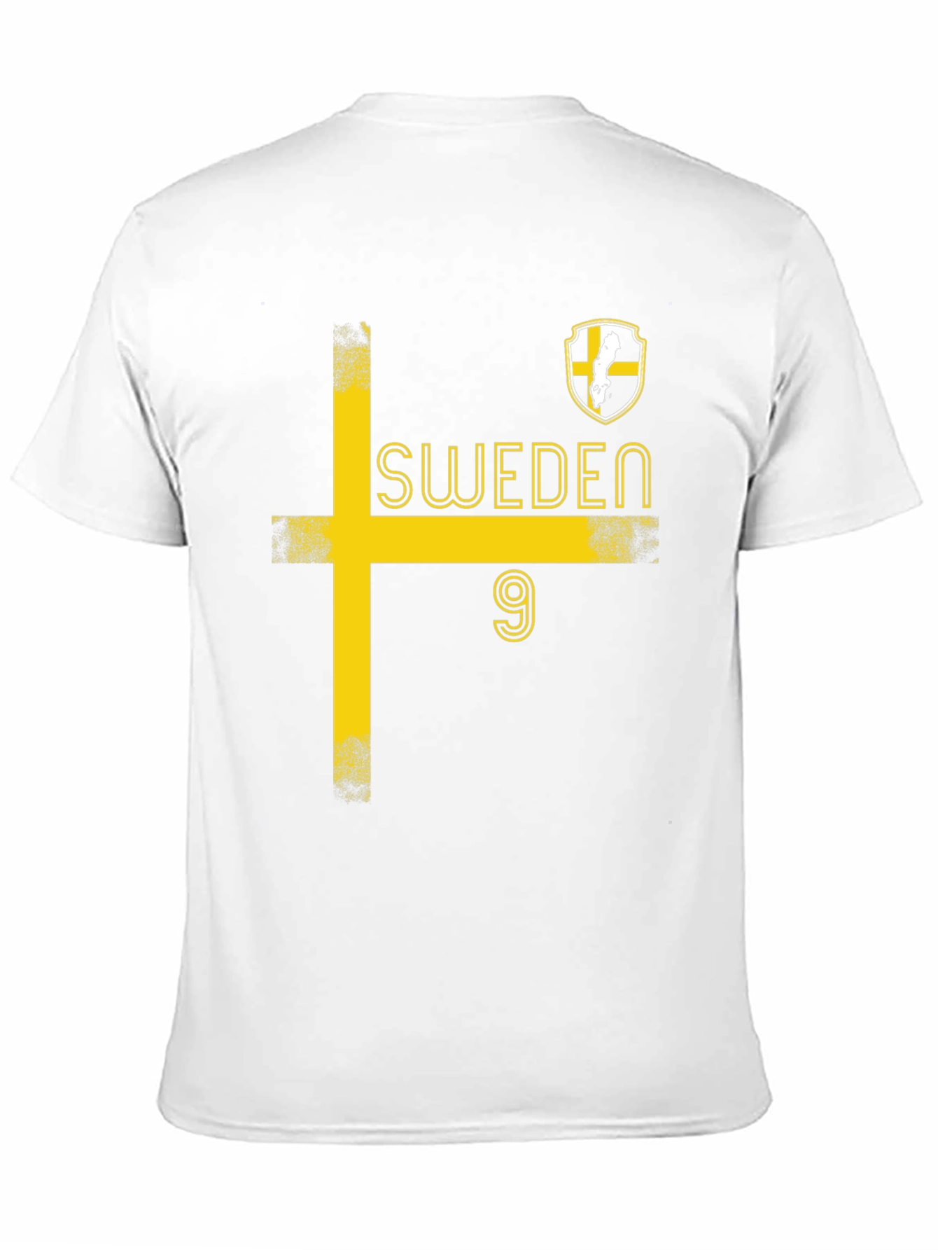 Sweden Soccer T-Shirt - Black with Yellow Design