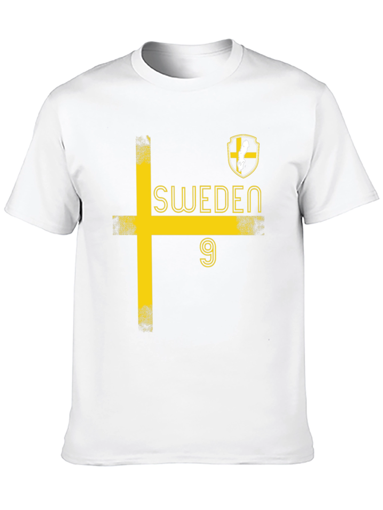 Sweden Soccer T-Shirt - Black with Yellow Design