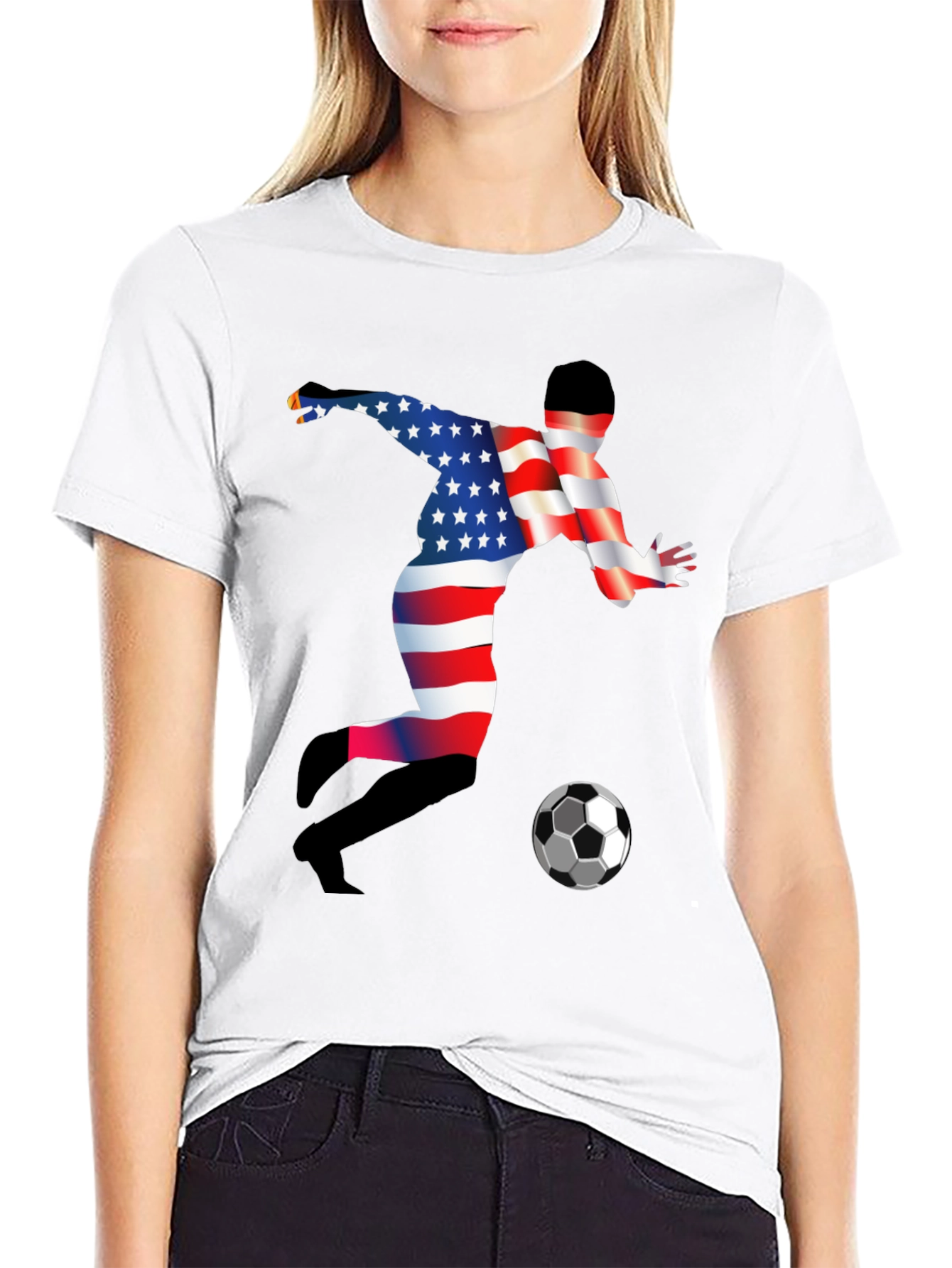 American Soccer Player Graphic T-Shirt