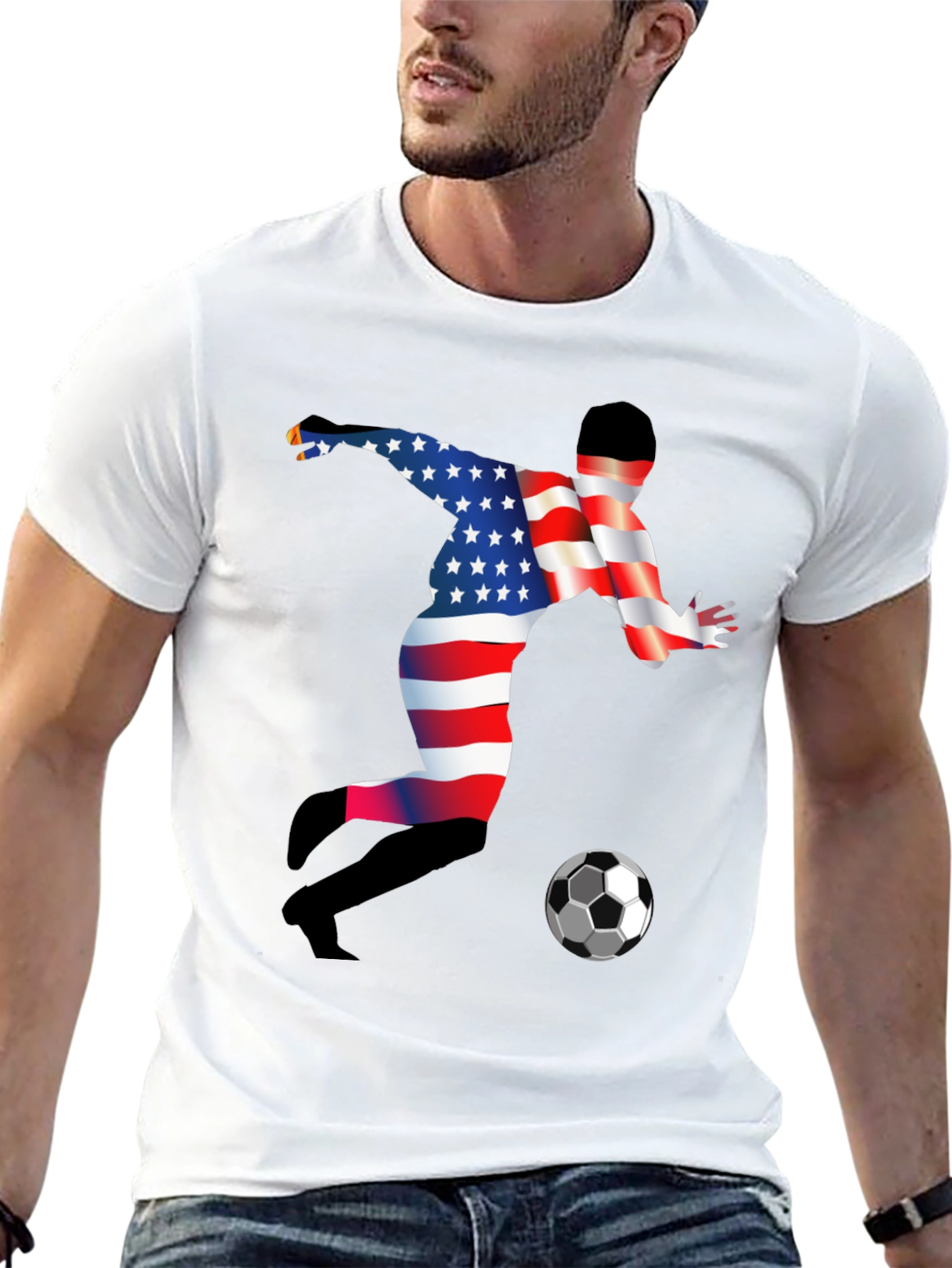 American Soccer Player Graphic T-Shirt