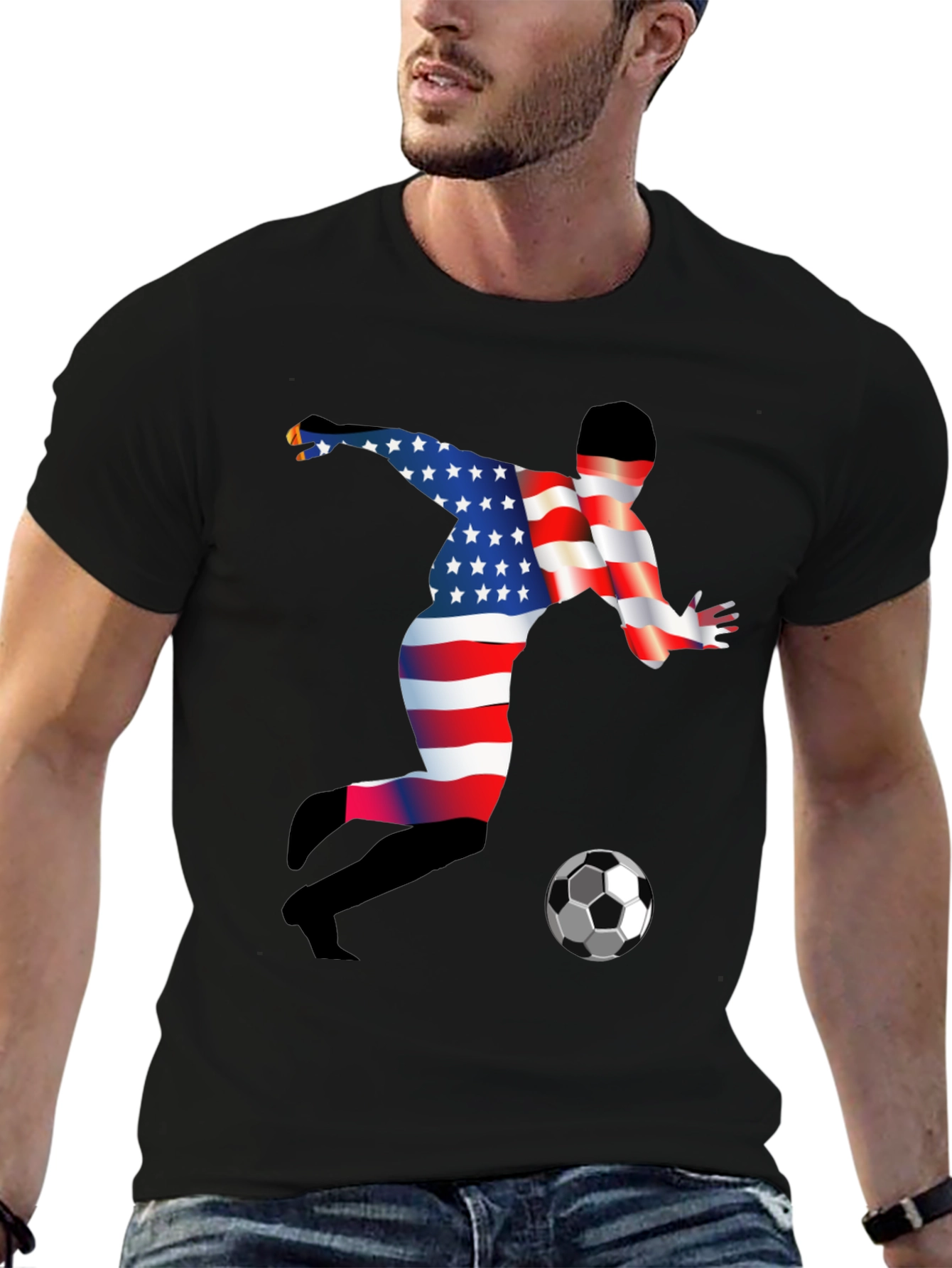 American Soccer Player Graphic T-Shirt
