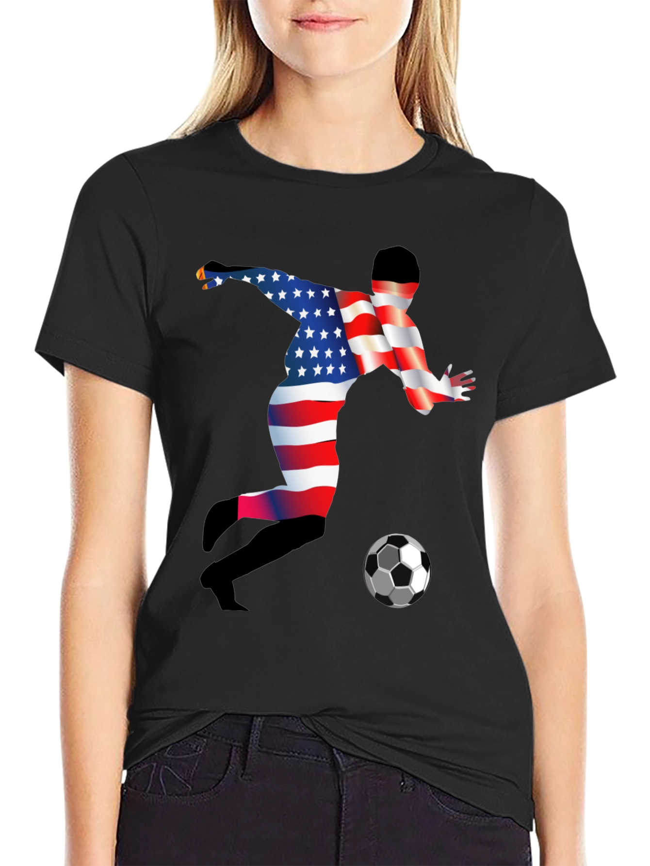 American Soccer Player Graphic T-Shirt