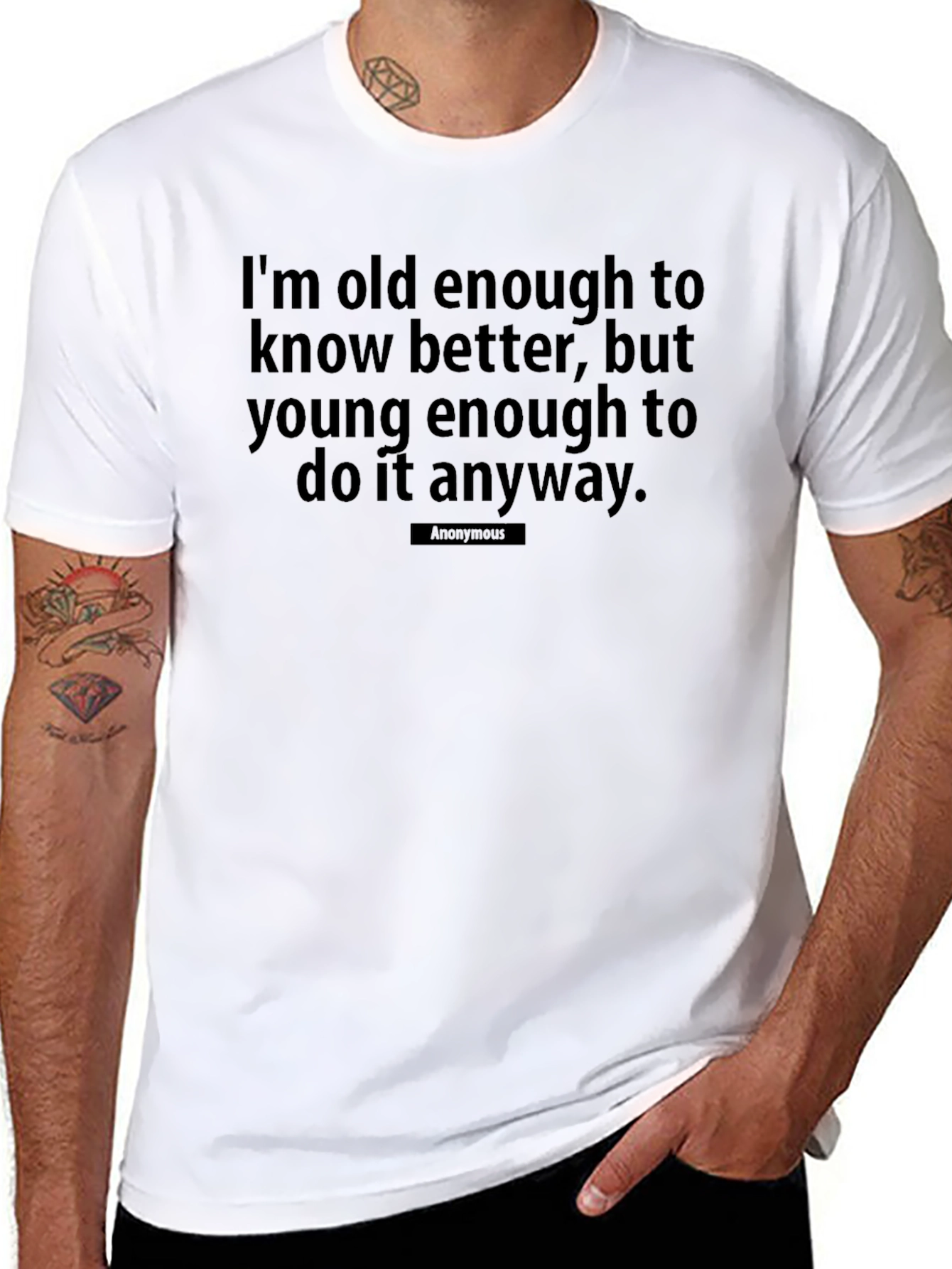 Humorous Old Enough Graphic T-Shirt