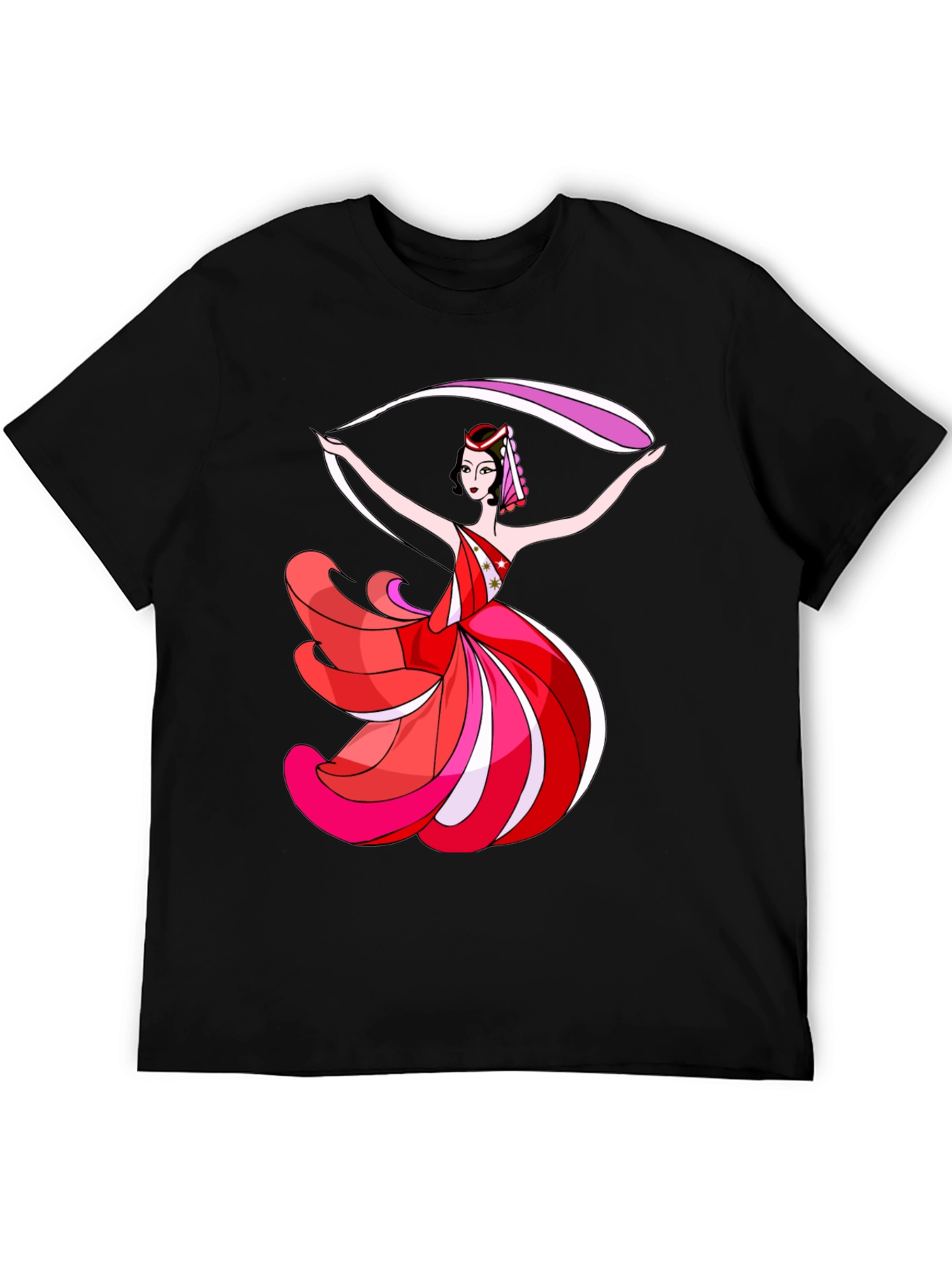 Dancing Lady Graphic T-Shirt - Black