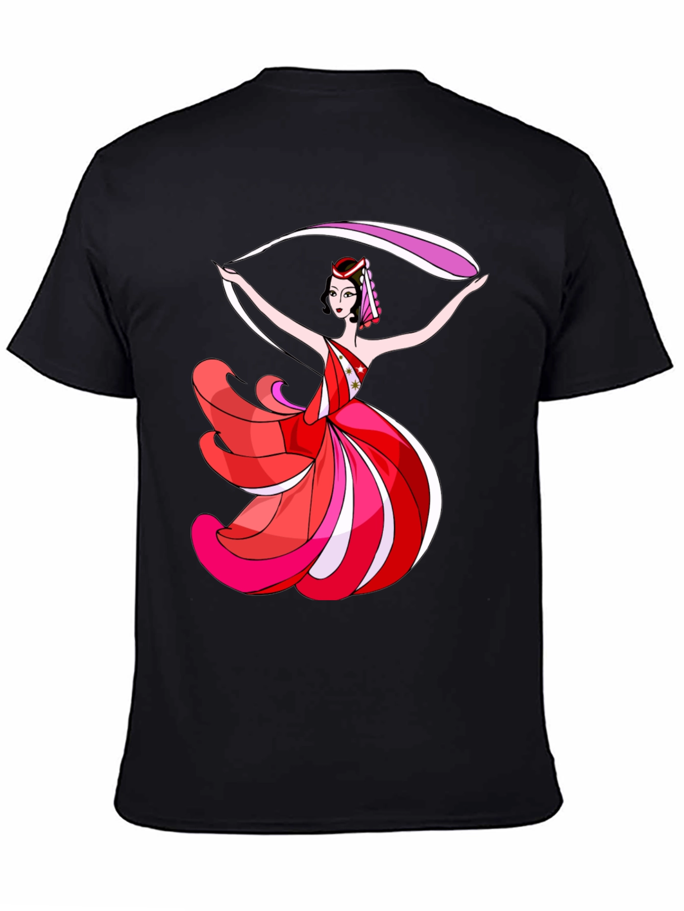 Dancing Lady Graphic T-Shirt - Black