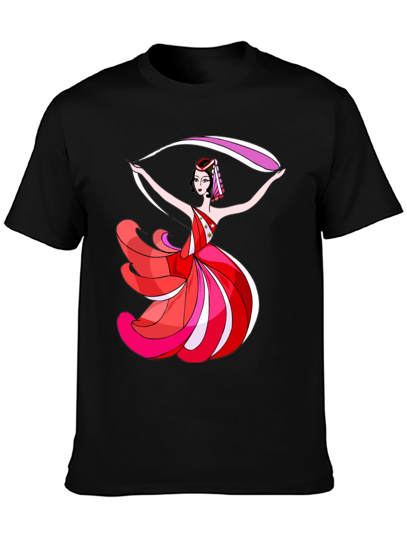 Dancing Lady Graphic T-Shirt - Black